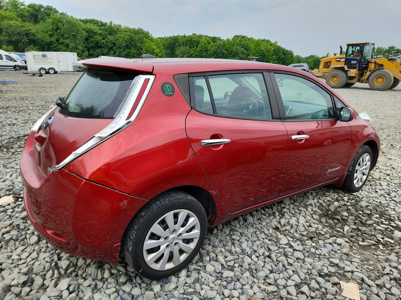 2015 Nissan Leaf S Burgundy vin: 1N4AZ0CPXFC314822