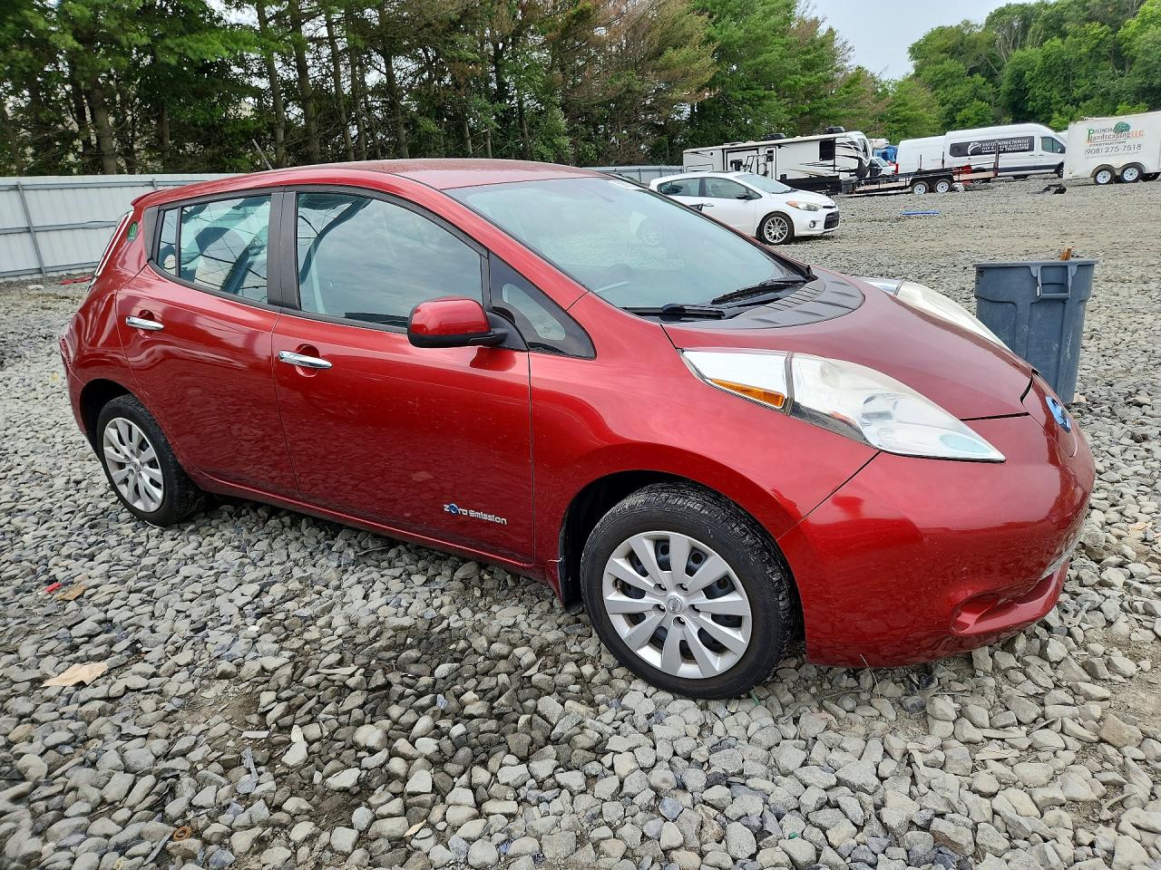 2015 Nissan Leaf S Burgundy vin: 1N4AZ0CPXFC314822