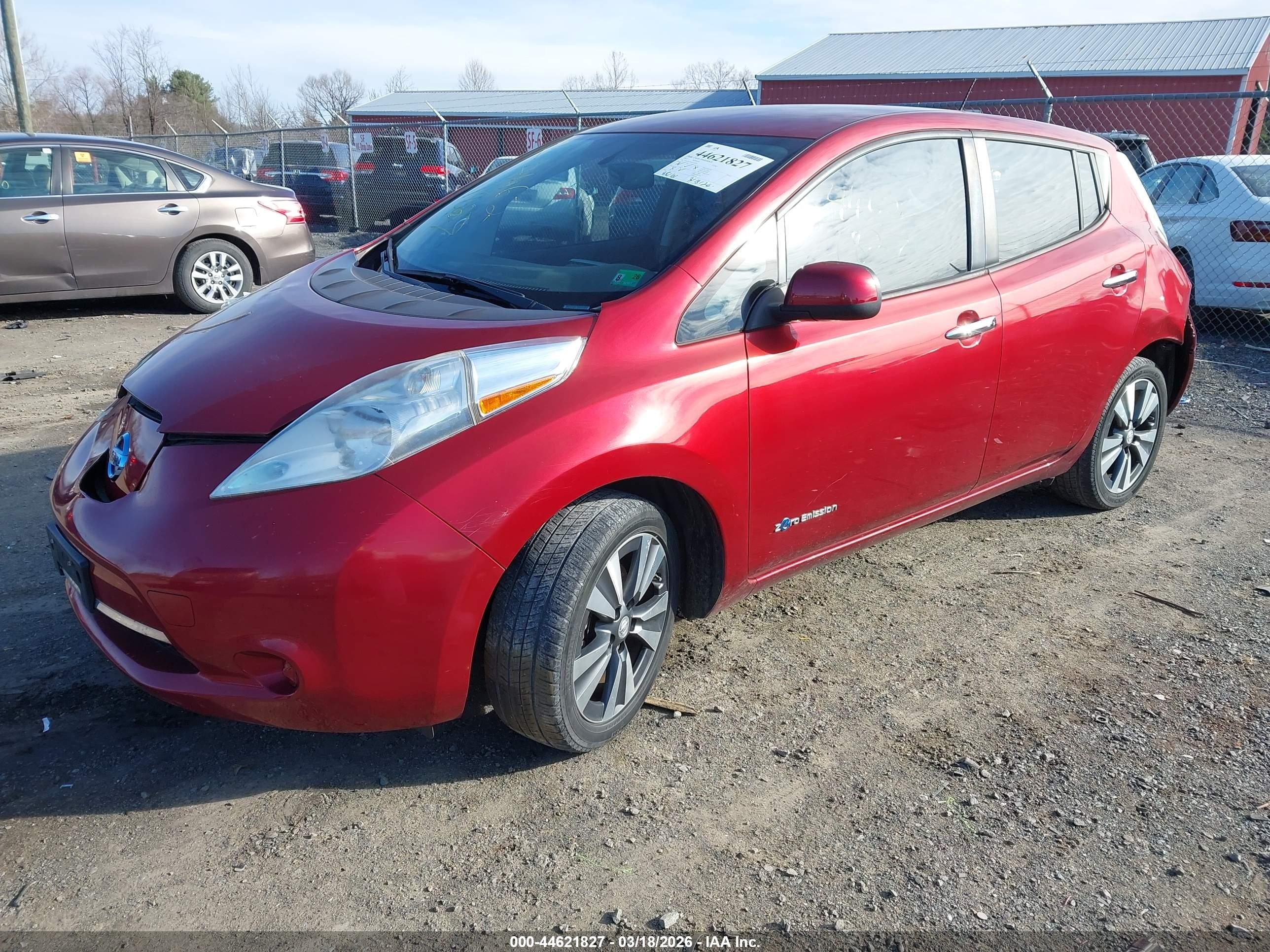 2015 Nissan Leaf Sv Red vin: 1N4AZ0CPXFC319793