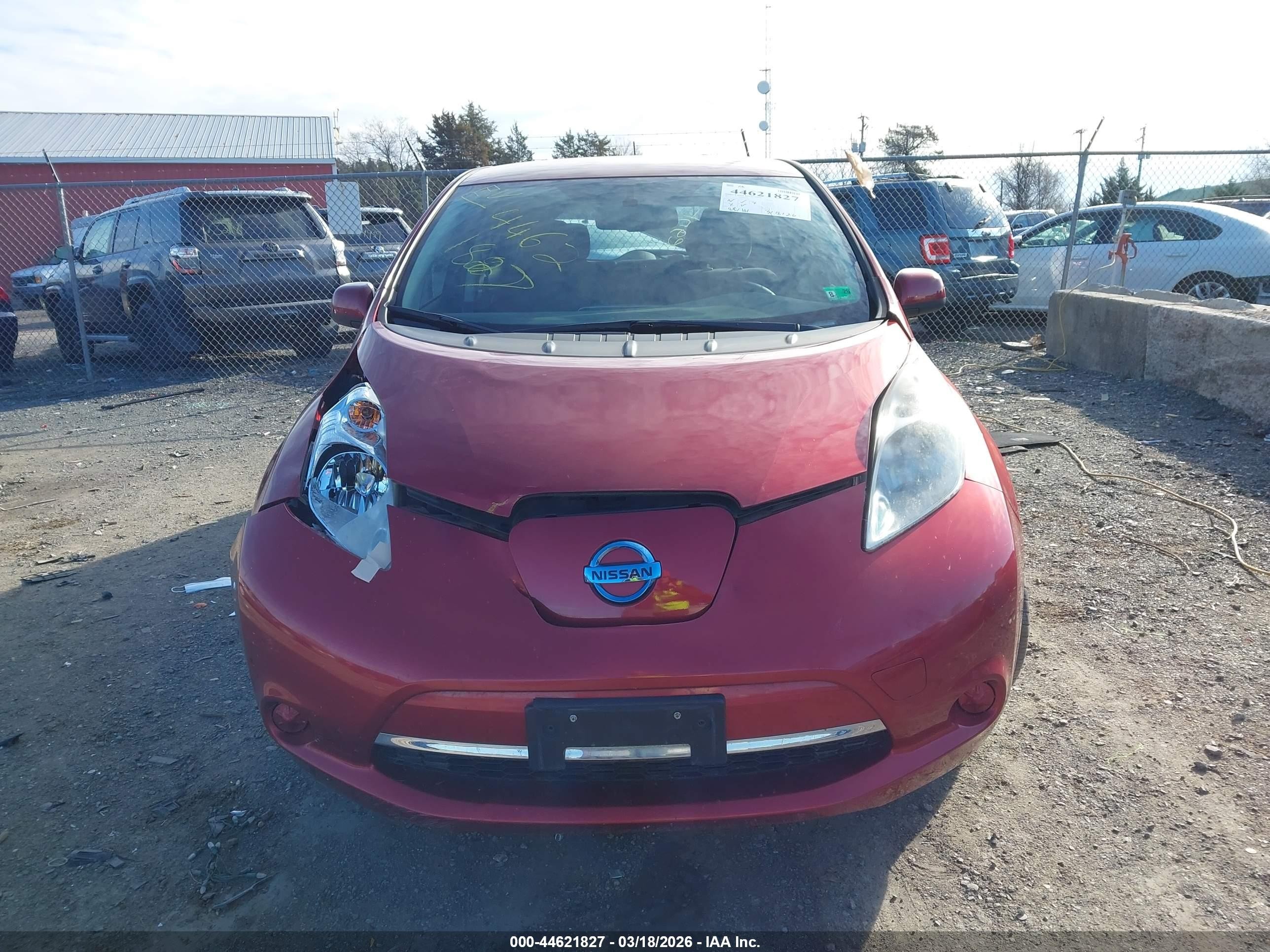 2015 Nissan Leaf Sv Red vin: 1N4AZ0CPXFC319793