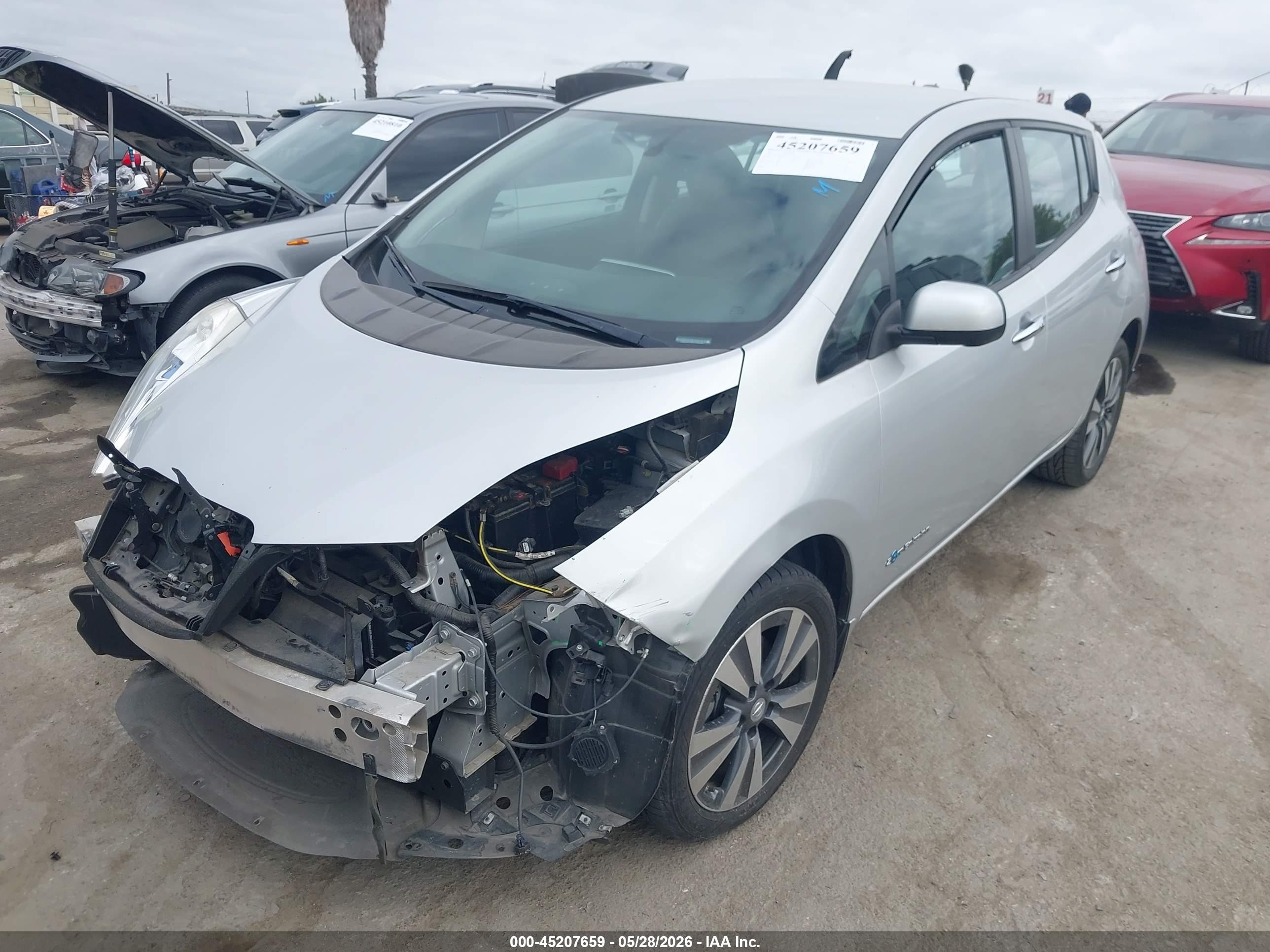 2015 Nissan Leaf Sl Silver vin: 1N4AZ0CPXFC326145
