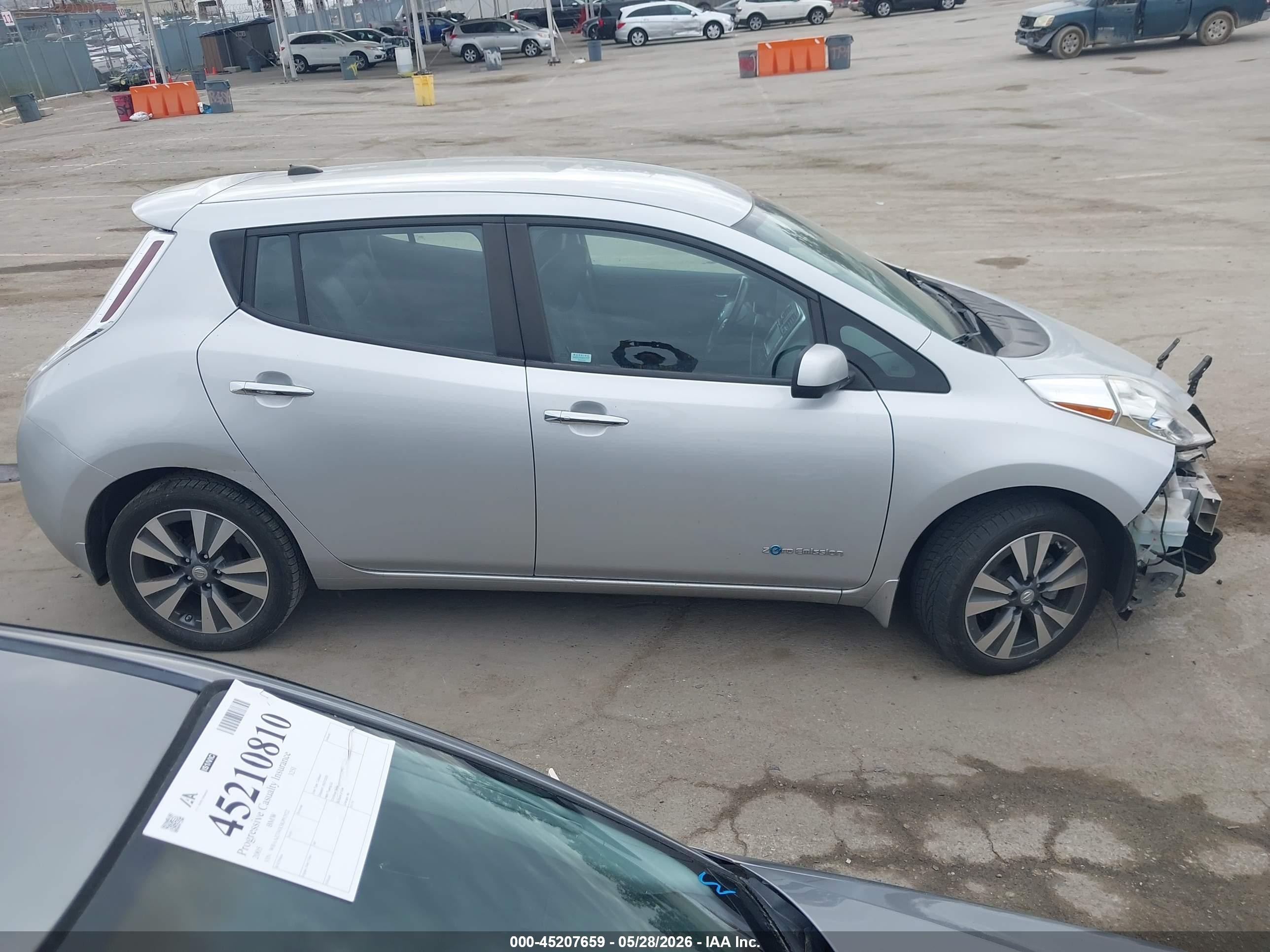 2015 Nissan Leaf Sl Silver vin: 1N4AZ0CPXFC326145