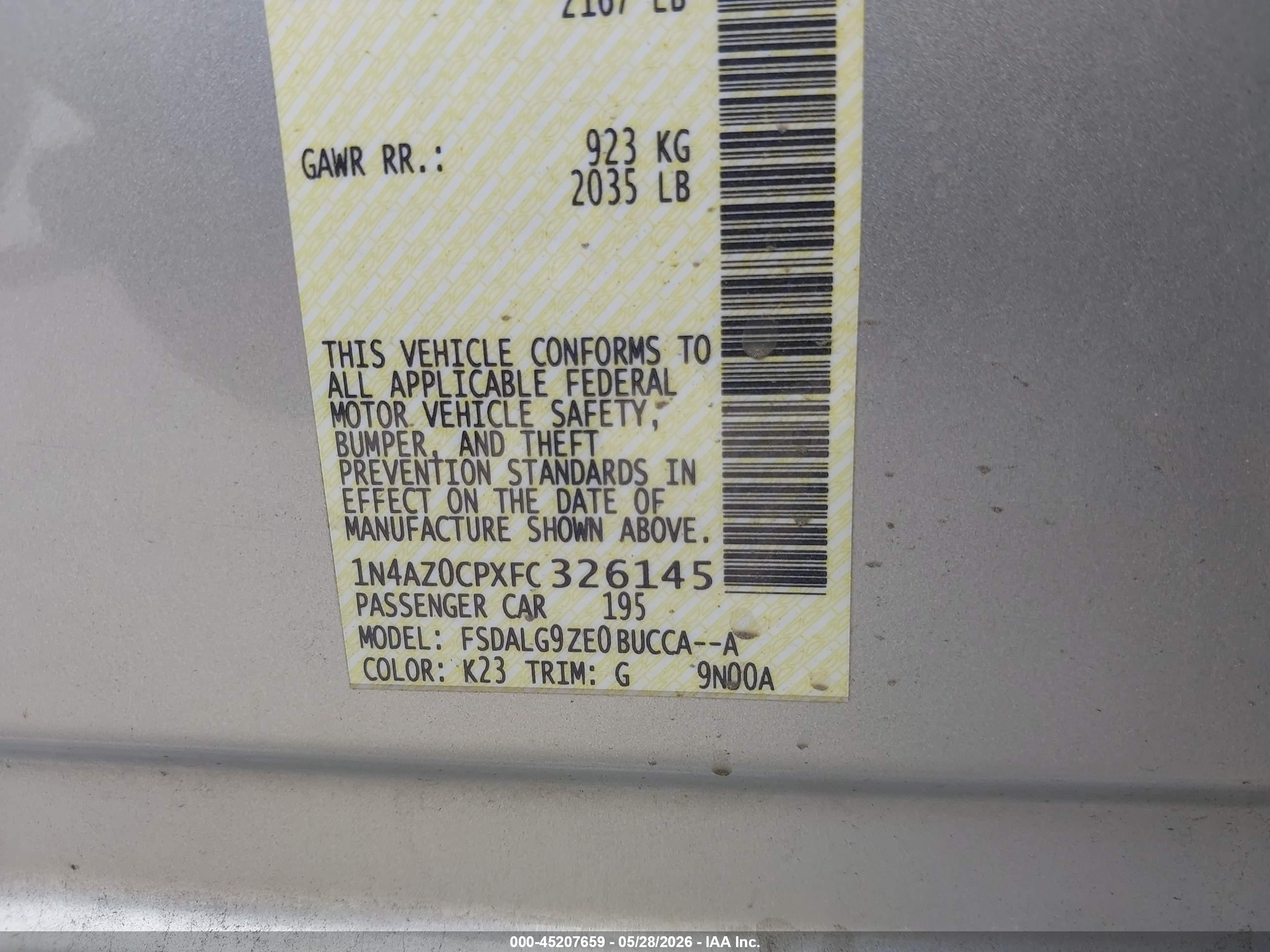 2015 Nissan Leaf Sl Silver vin: 1N4AZ0CPXFC326145