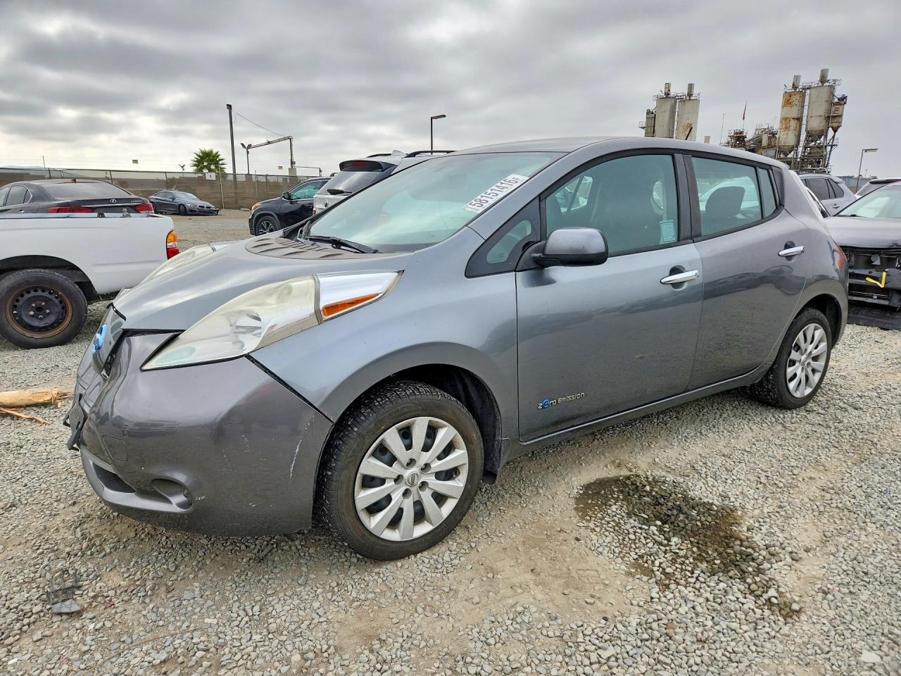 2015 Nissan Leaf S Gray vin: 1N4AZ0CPXFC328509