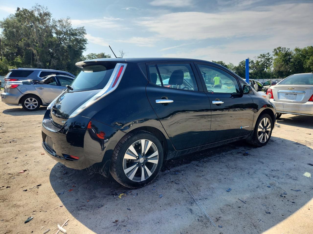 2015 Nissan Leaf S Black vin: 1N4AZ0CPXFC330826