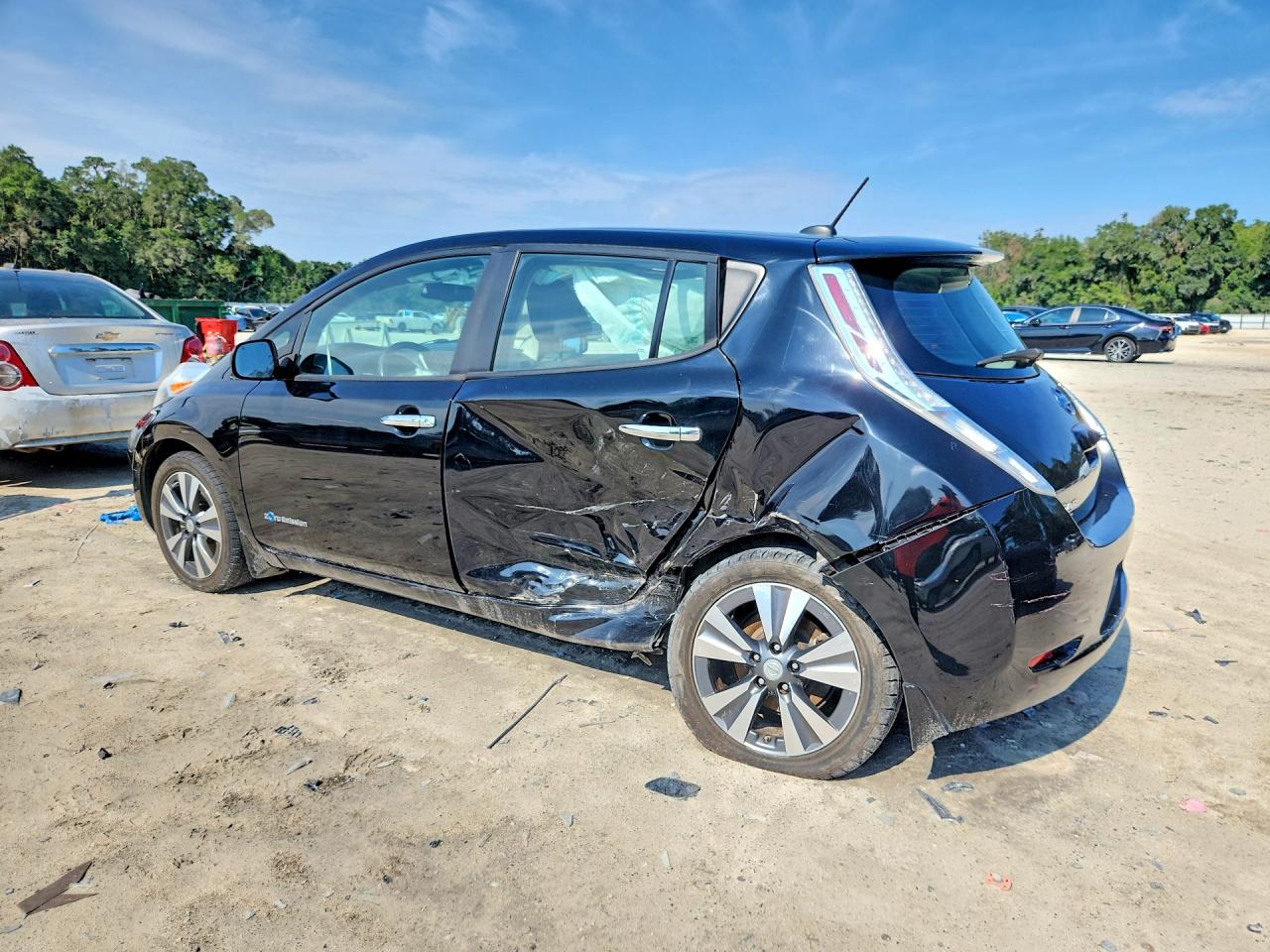 2015 Nissan Leaf S Black vin: 1N4AZ0CPXFC330826