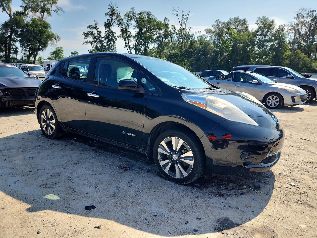 2015 Nissan Leaf S Black vin: 1N4AZ0CPXFC330826