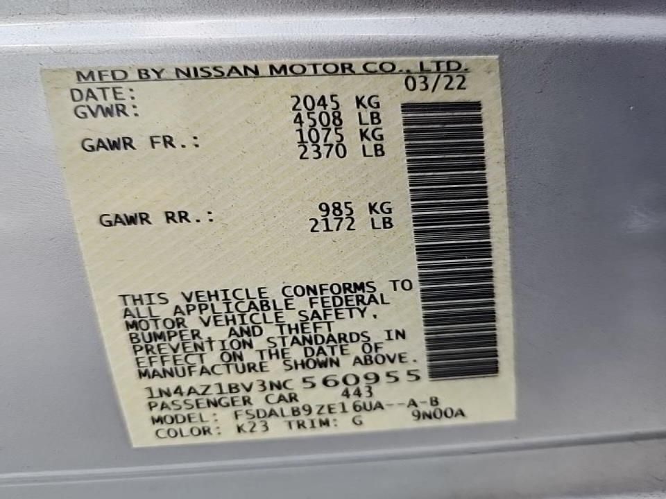 2022 Nissan Leaf S Silver vin: 1N4AZ1BV3NC560955