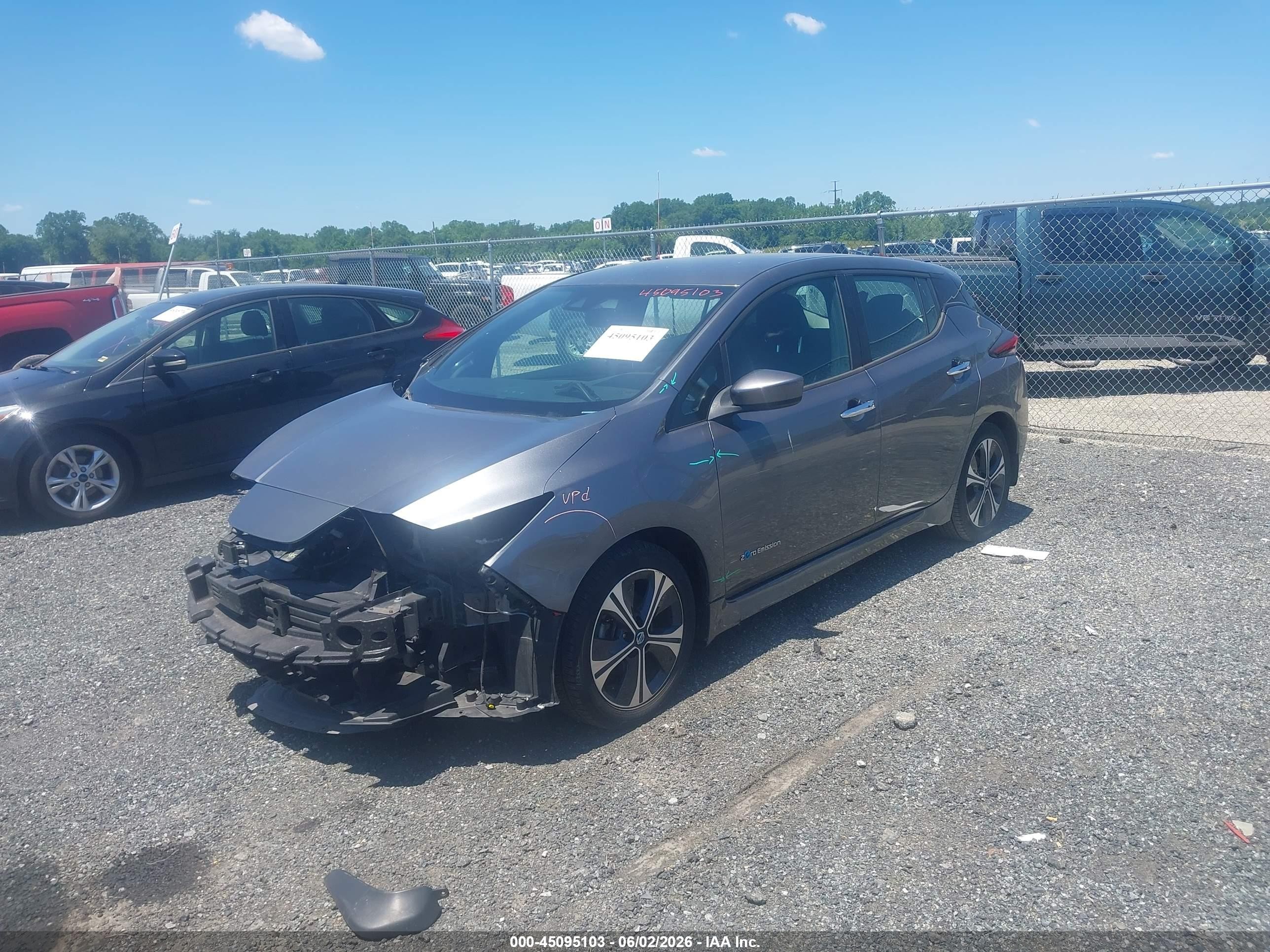 2019 Nissan Leaf Sv Gray vin: 1N4AZ1CP3KC303550