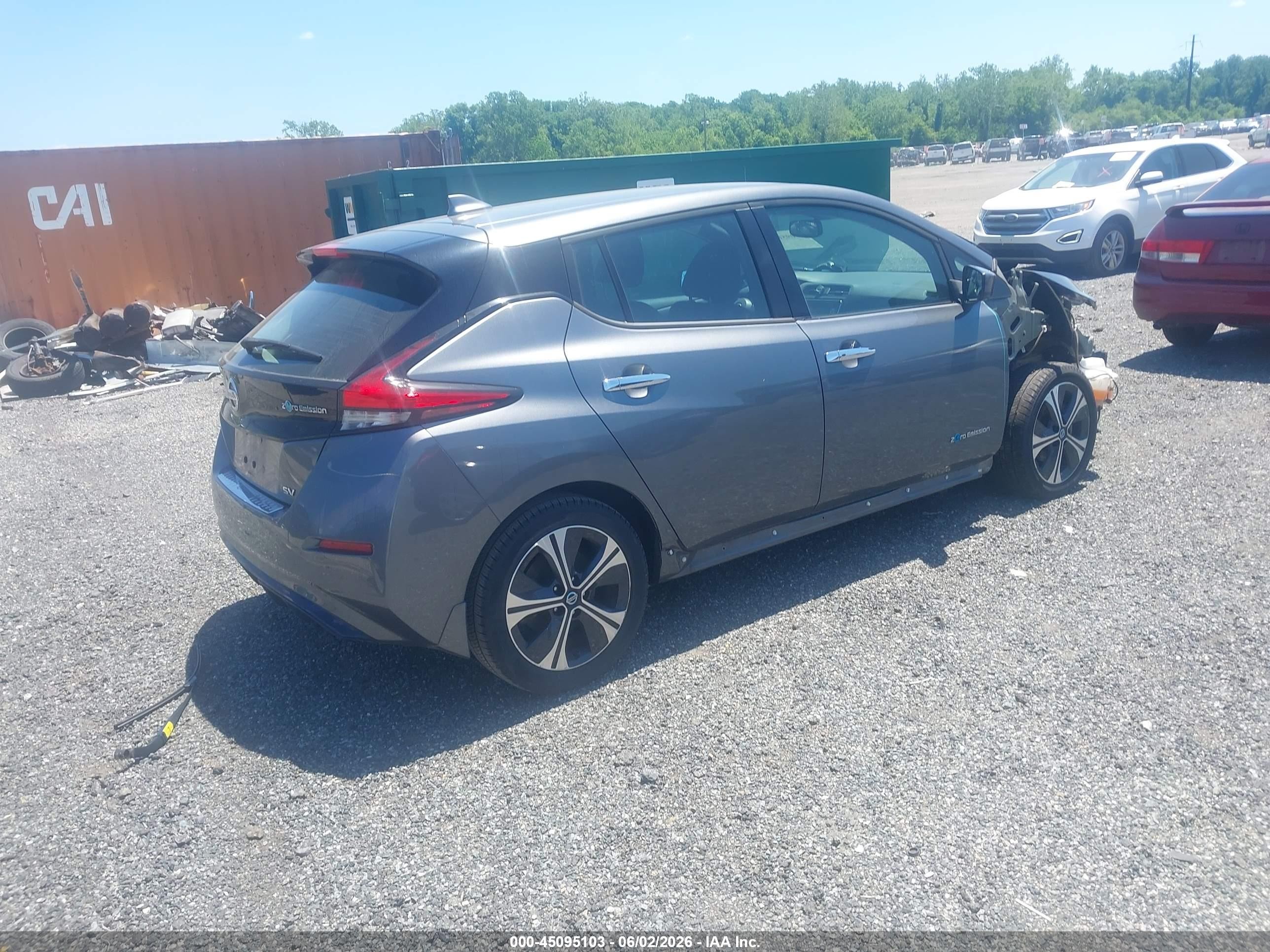 2019 Nissan Leaf Sv Gray vin: 1N4AZ1CP3KC303550