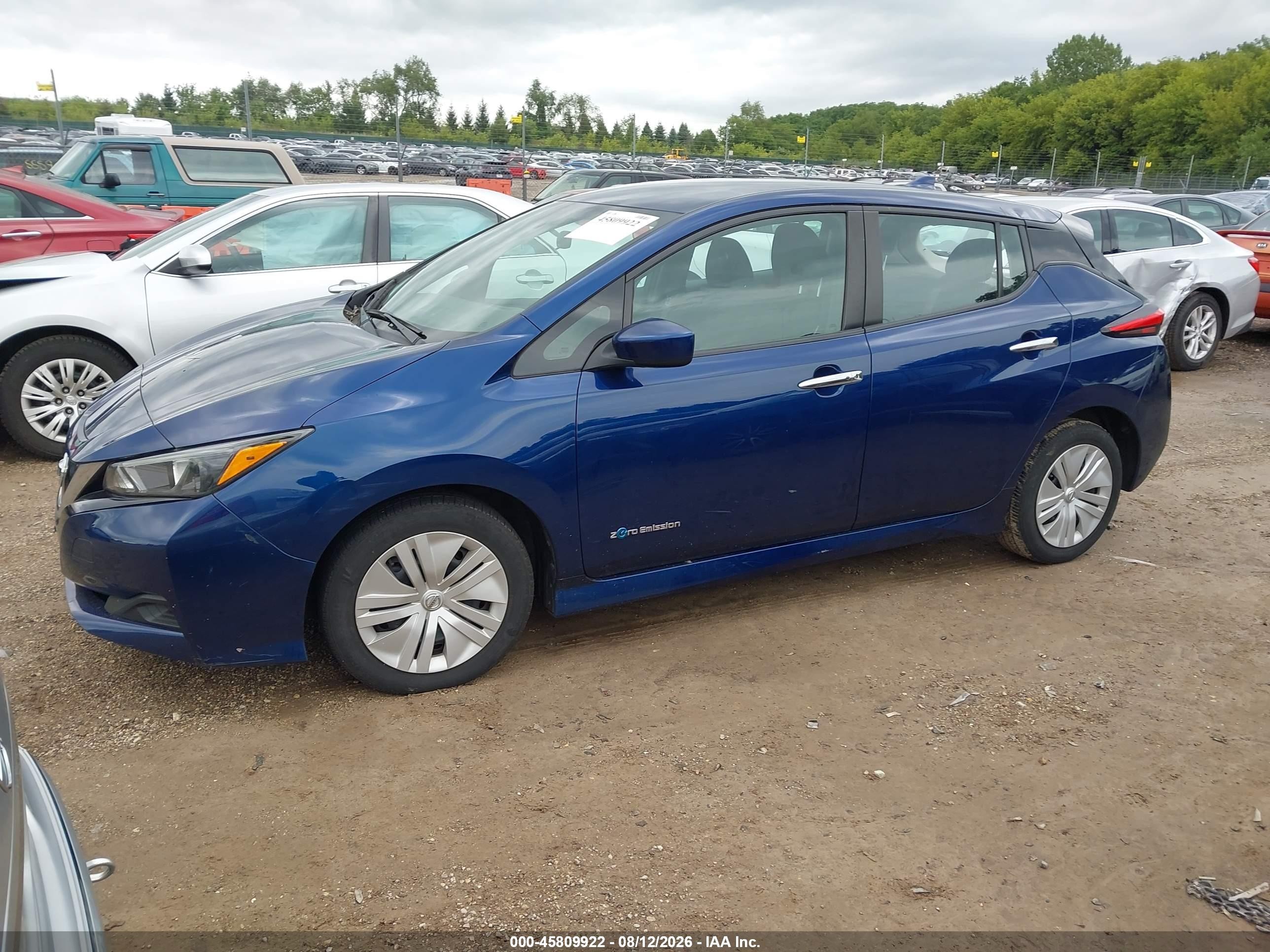 2018 Nissan Leaf S Blue vin: 1N4AZ1CP4JC308349