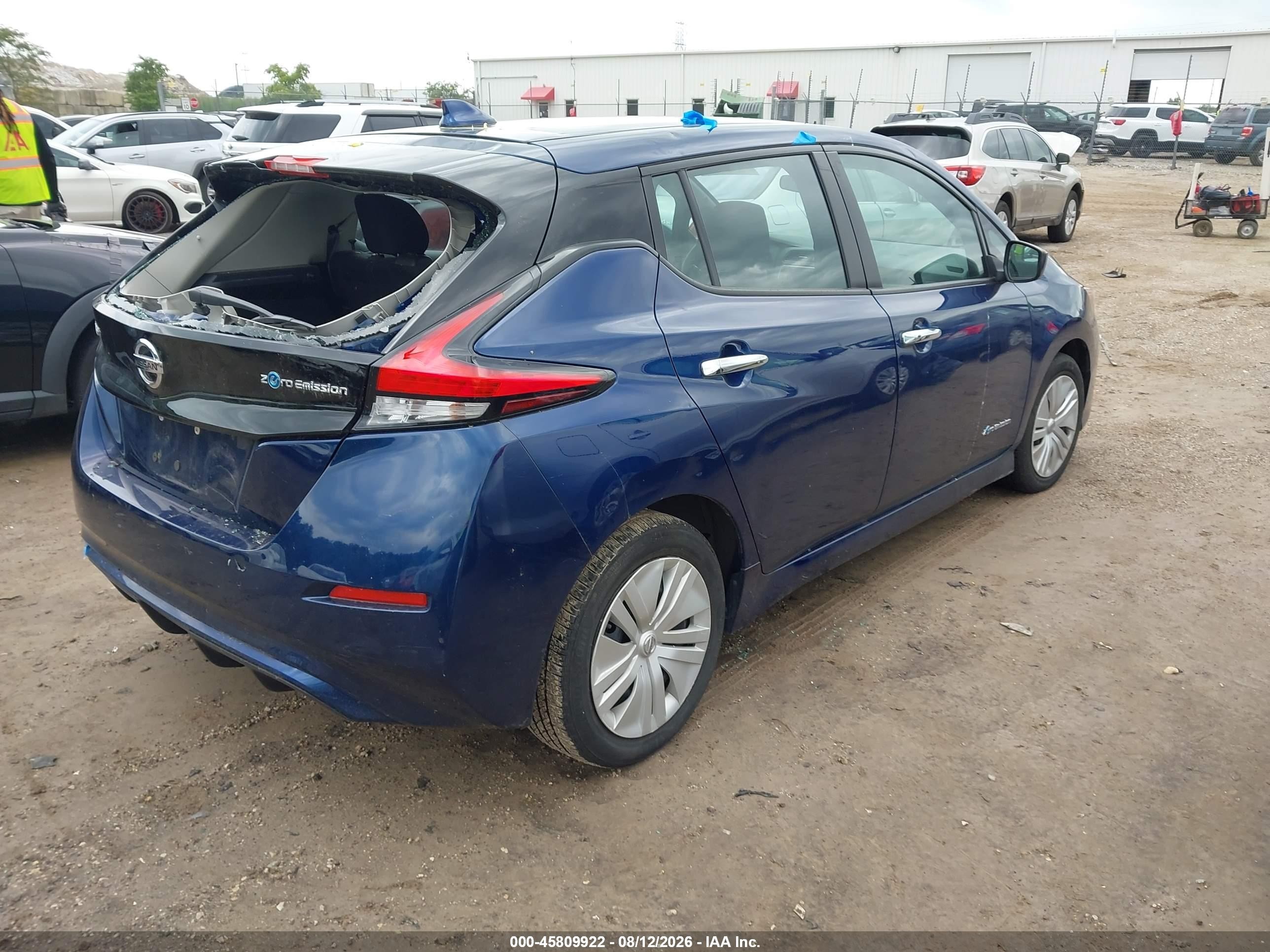 2018 Nissan Leaf S Blue vin: 1N4AZ1CP4JC308349