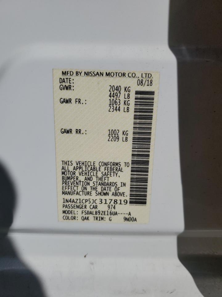 2018 Nissan Leaf S Белый vin: 1N4AZ1CP5JC317819