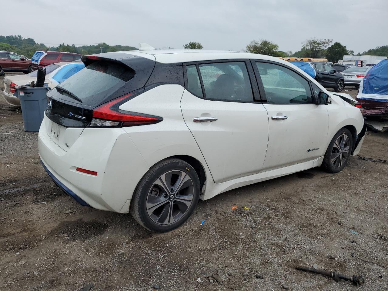 2018 Nissan Leaf S White vin: 1N4AZ1CPXJC300577