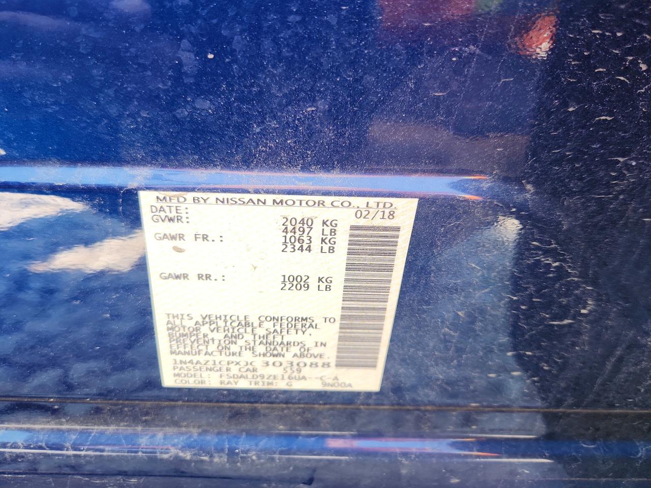2018 Nissan Leaf Sv Blue vin: 1N4AZ1CPXJC303088