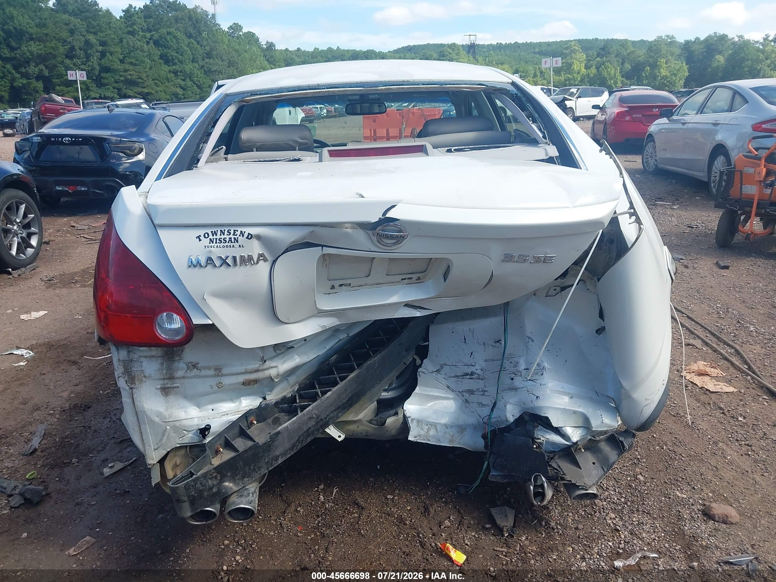 2006 Nissan Maxima 3.5 Se White vin: 1N4BA41E06C804805