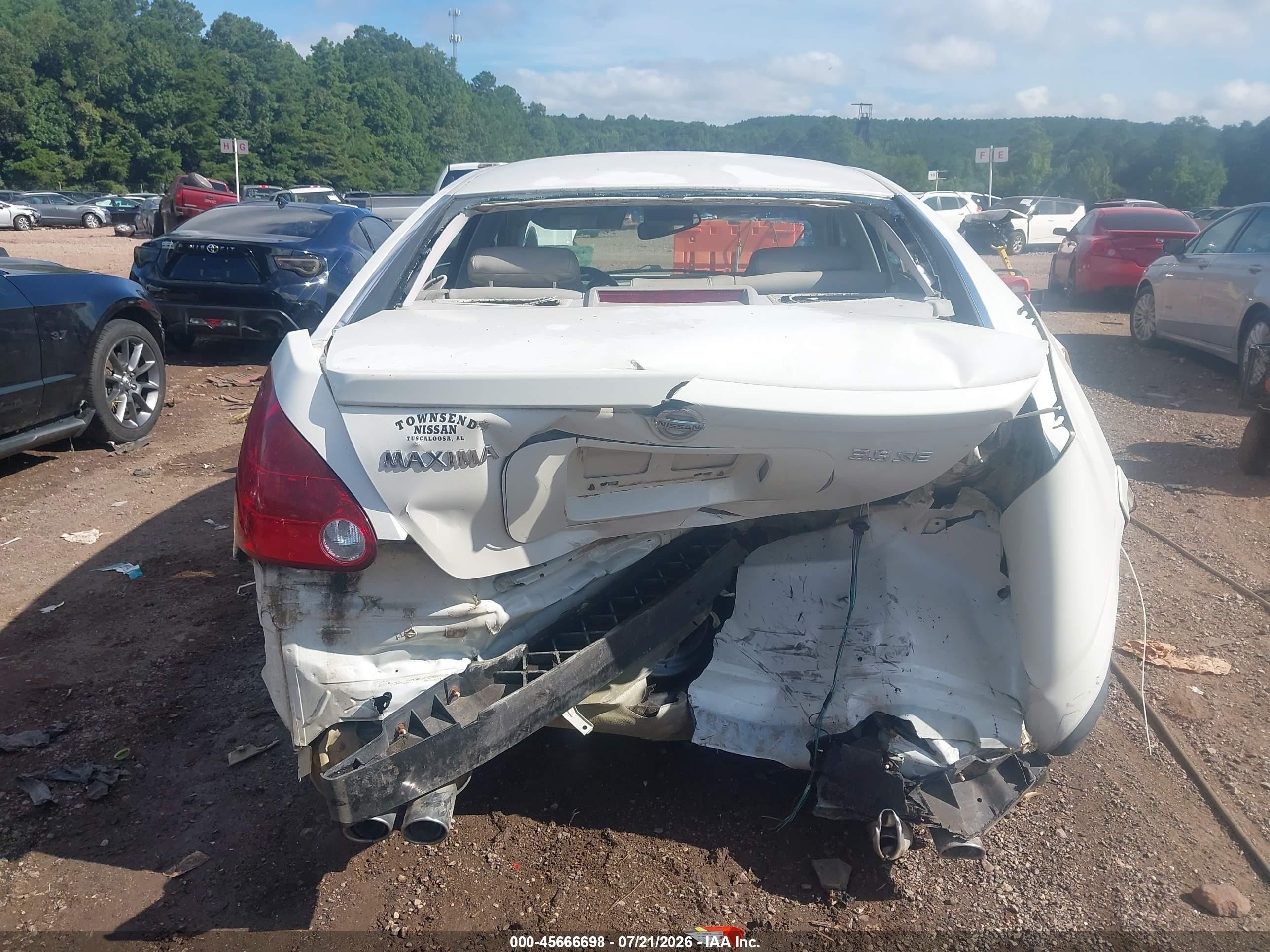 2006 Nissan Maxima 3.5 Se White vin: 1N4BA41E06C804805