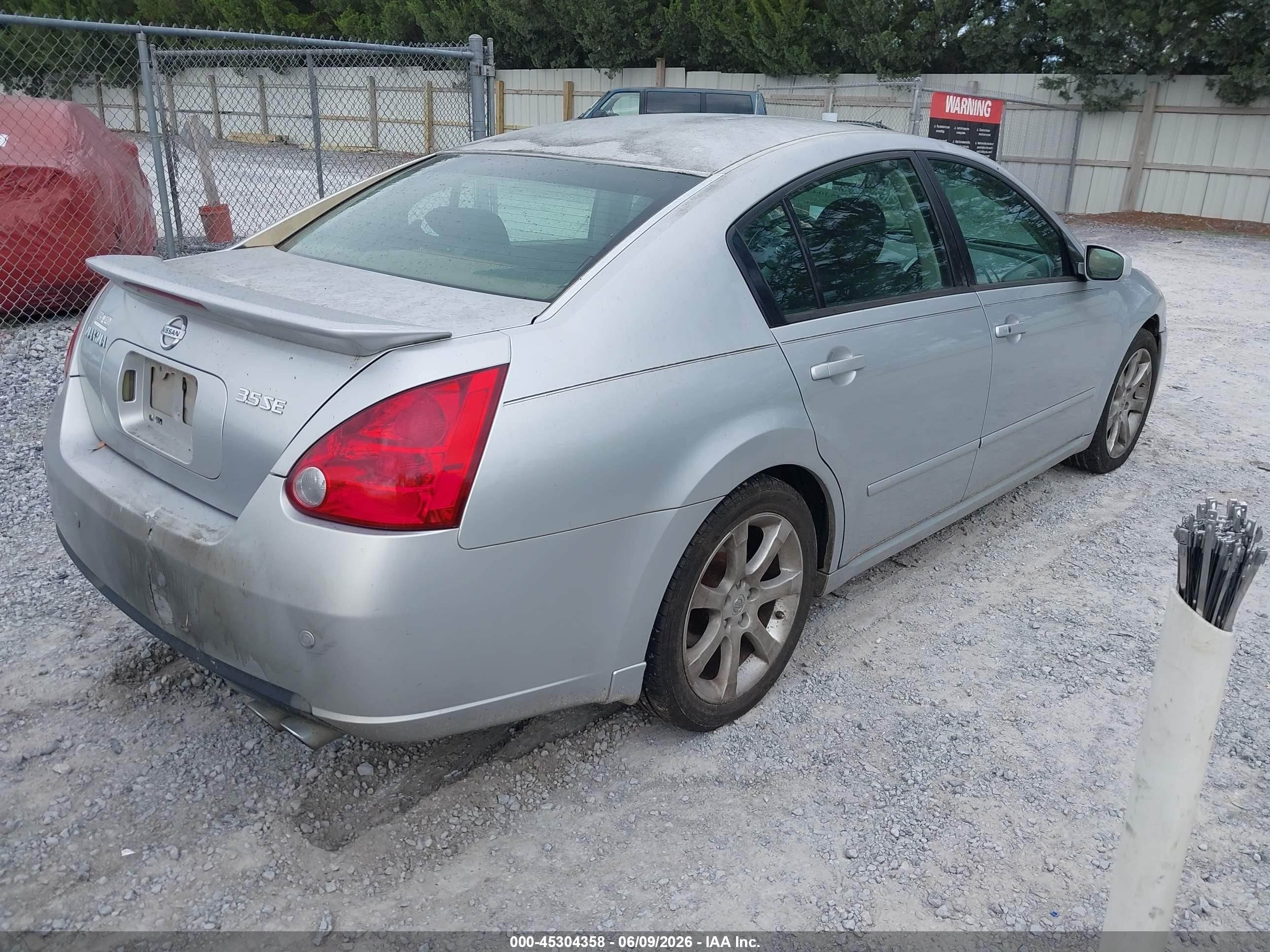 2007 Nissan Maxima Se/sl Silver vin: 1N4BA41E17C835000
