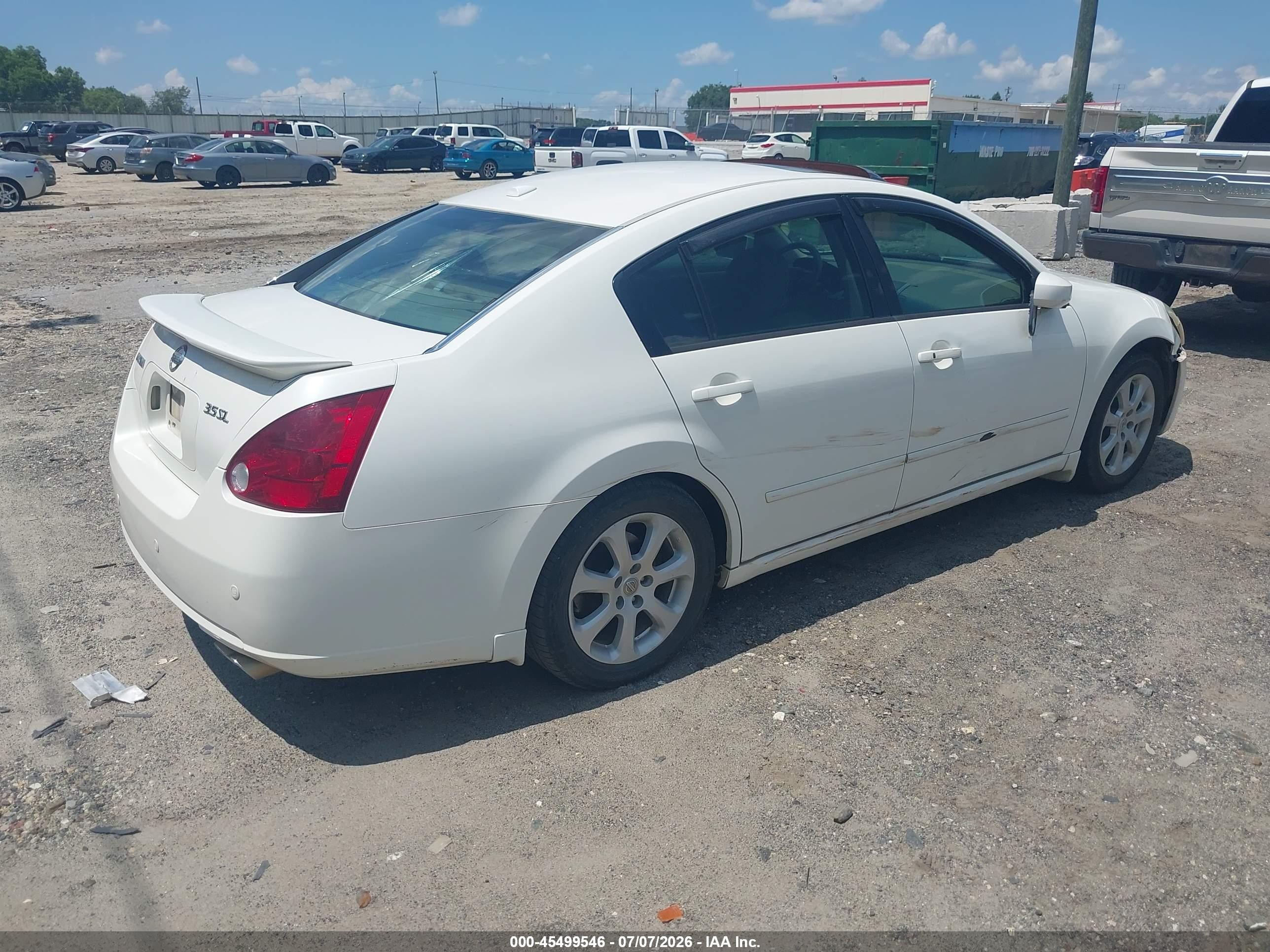 2007 Nissan Maxima 3.5 Sl White vin: 1N4BA41E17C837863