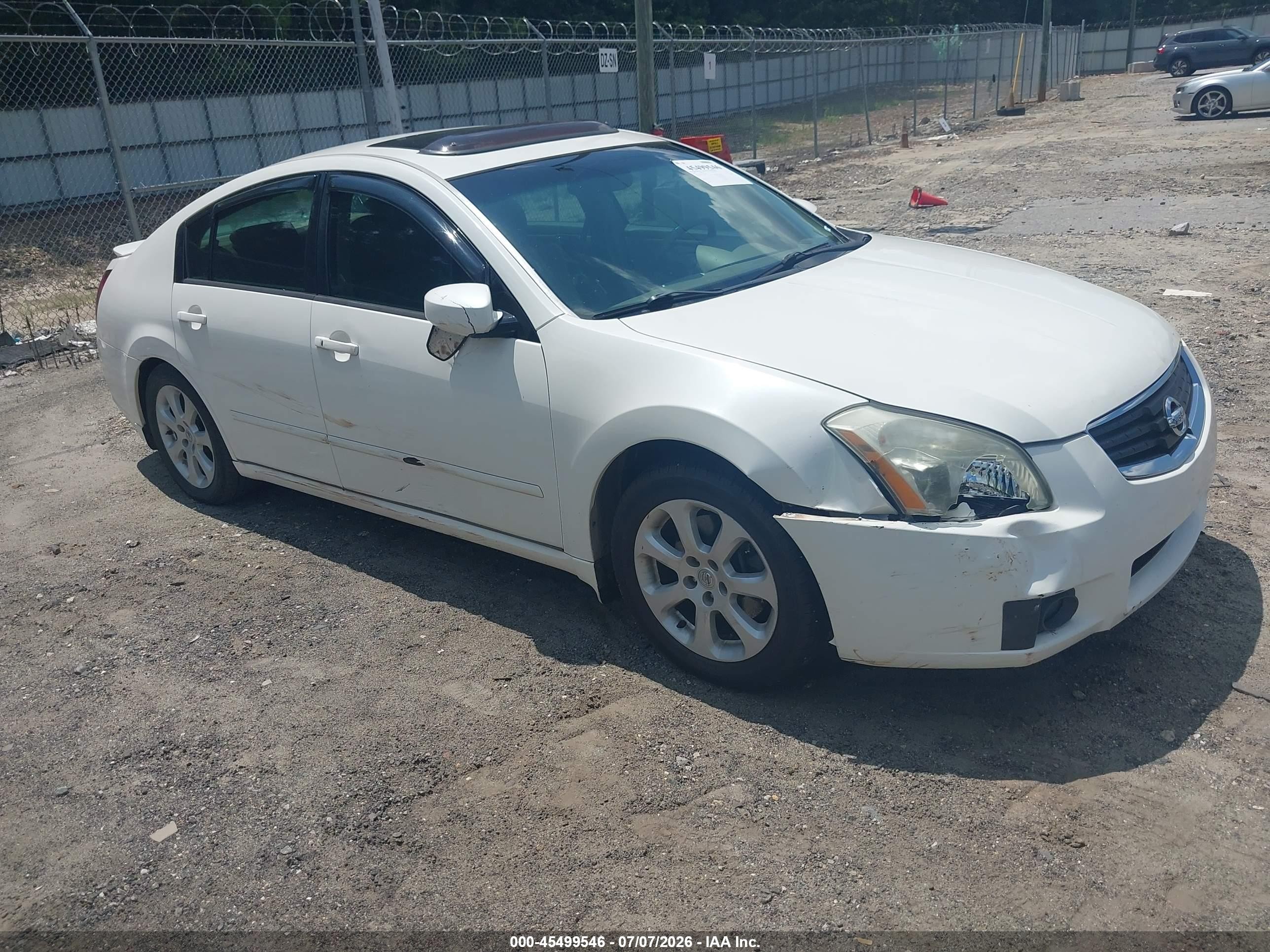 2007 Nissan Maxima 3.5 Sl White vin: 1N4BA41E17C837863