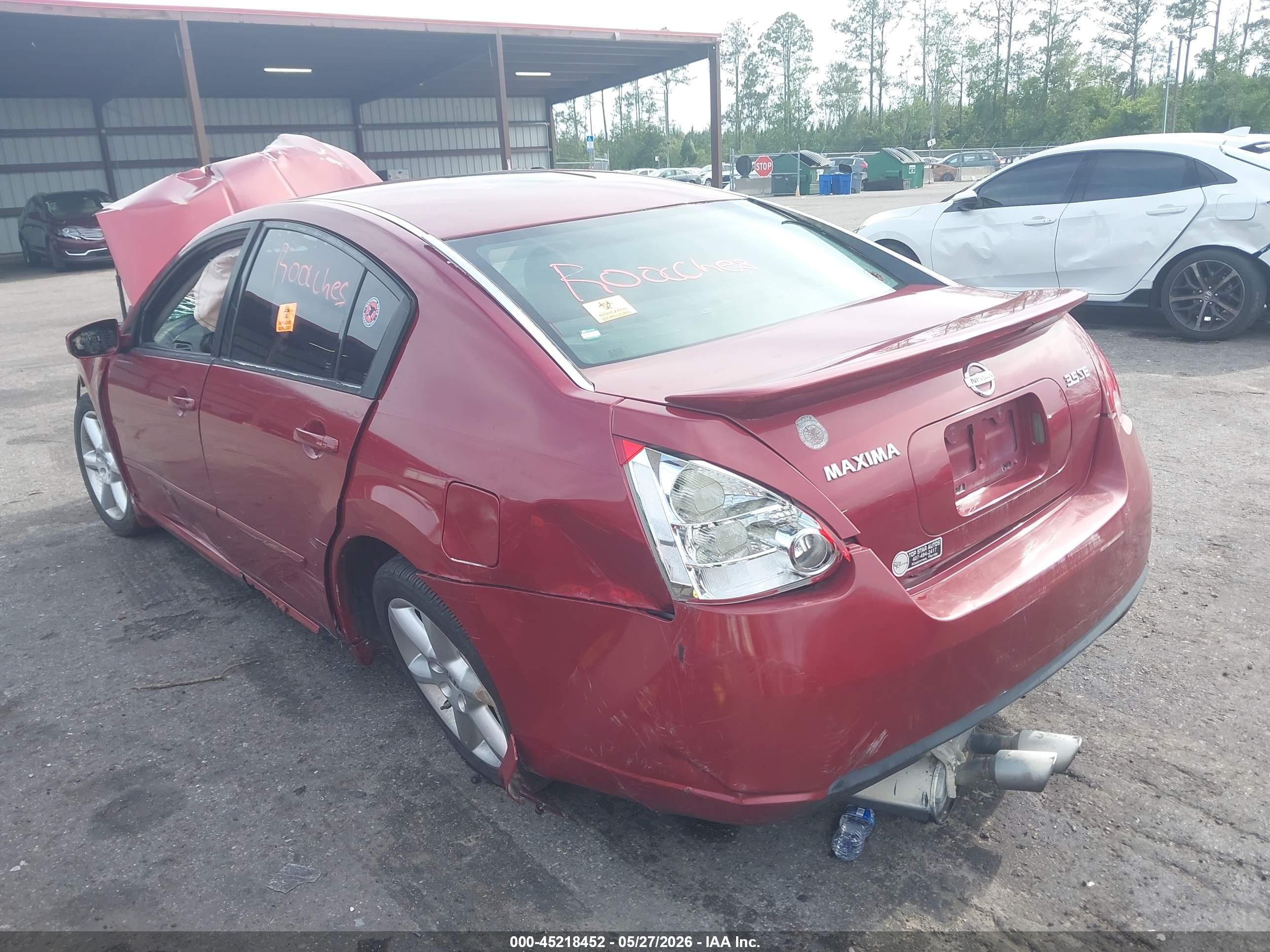 2008 Nissan Maxima 3.5 Se Red vin: 1N4BA41E18C814326