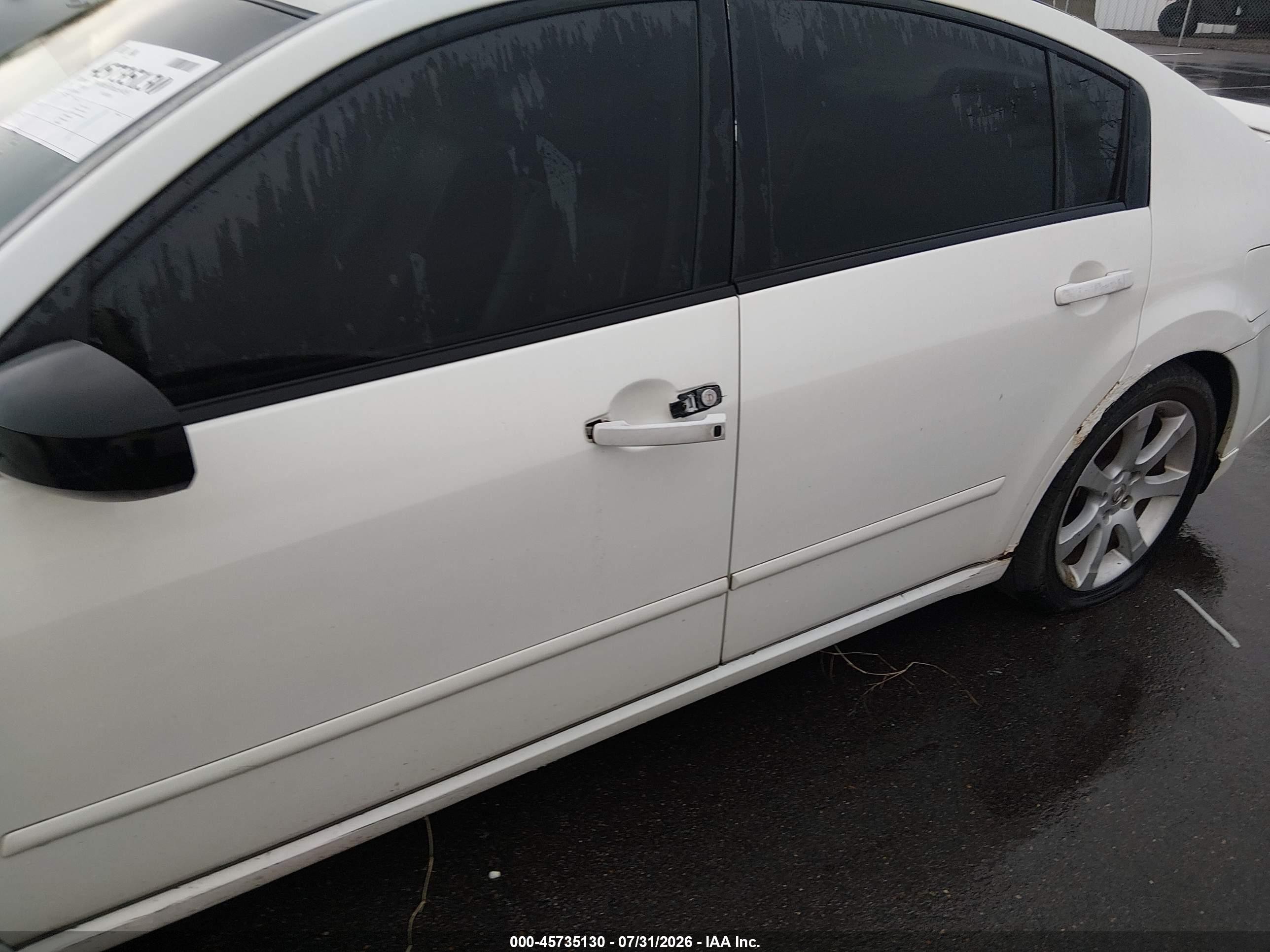 2007 Nissan Maxima 3.5 Se White vin: 1N4BA41E27C831926