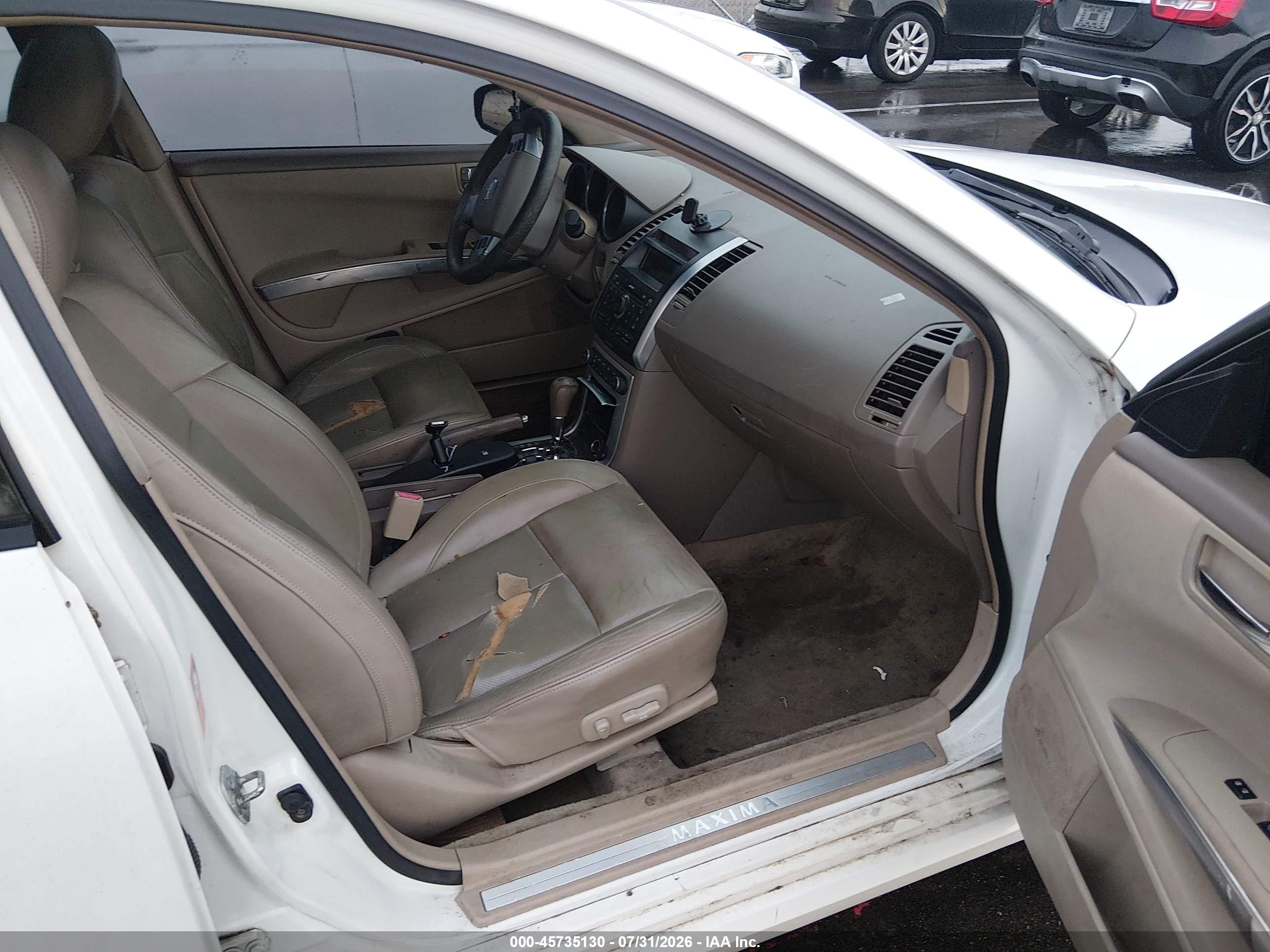 2007 Nissan Maxima 3.5 Se White vin: 1N4BA41E27C831926