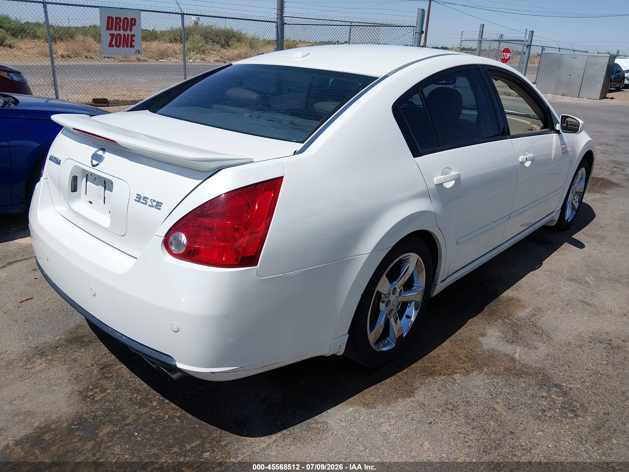 2008 Nissan Maxima 3.5 Se White vin: 1N4BA41E28C811645