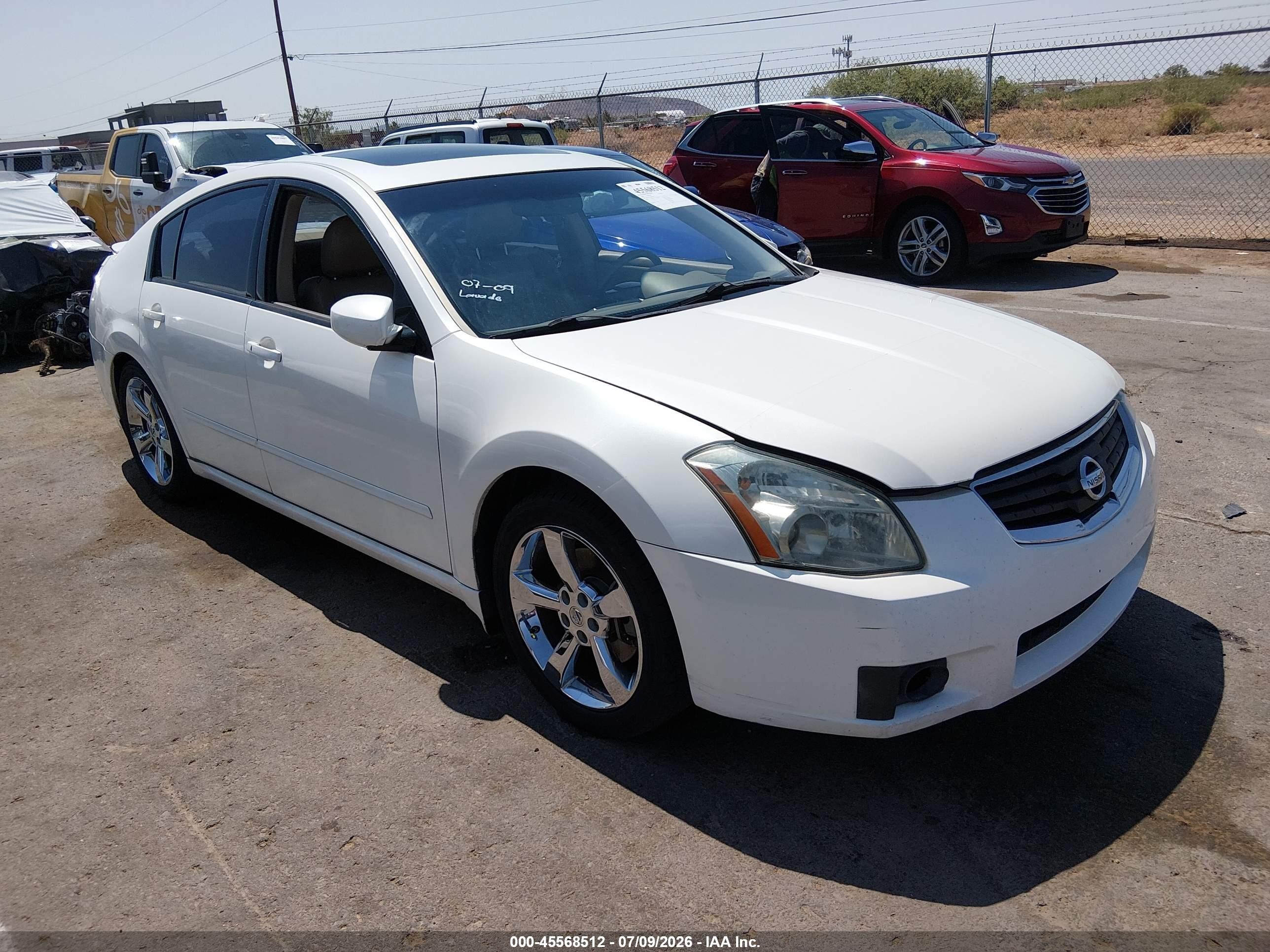2008 Nissan Maxima 3.5 Se White vin: 1N4BA41E28C811645