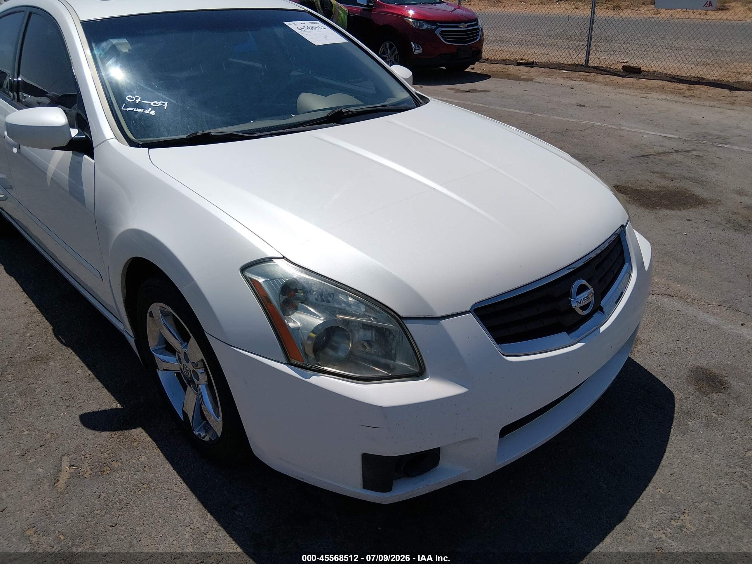 2008 Nissan Maxima 3.5 Se White vin: 1N4BA41E28C811645