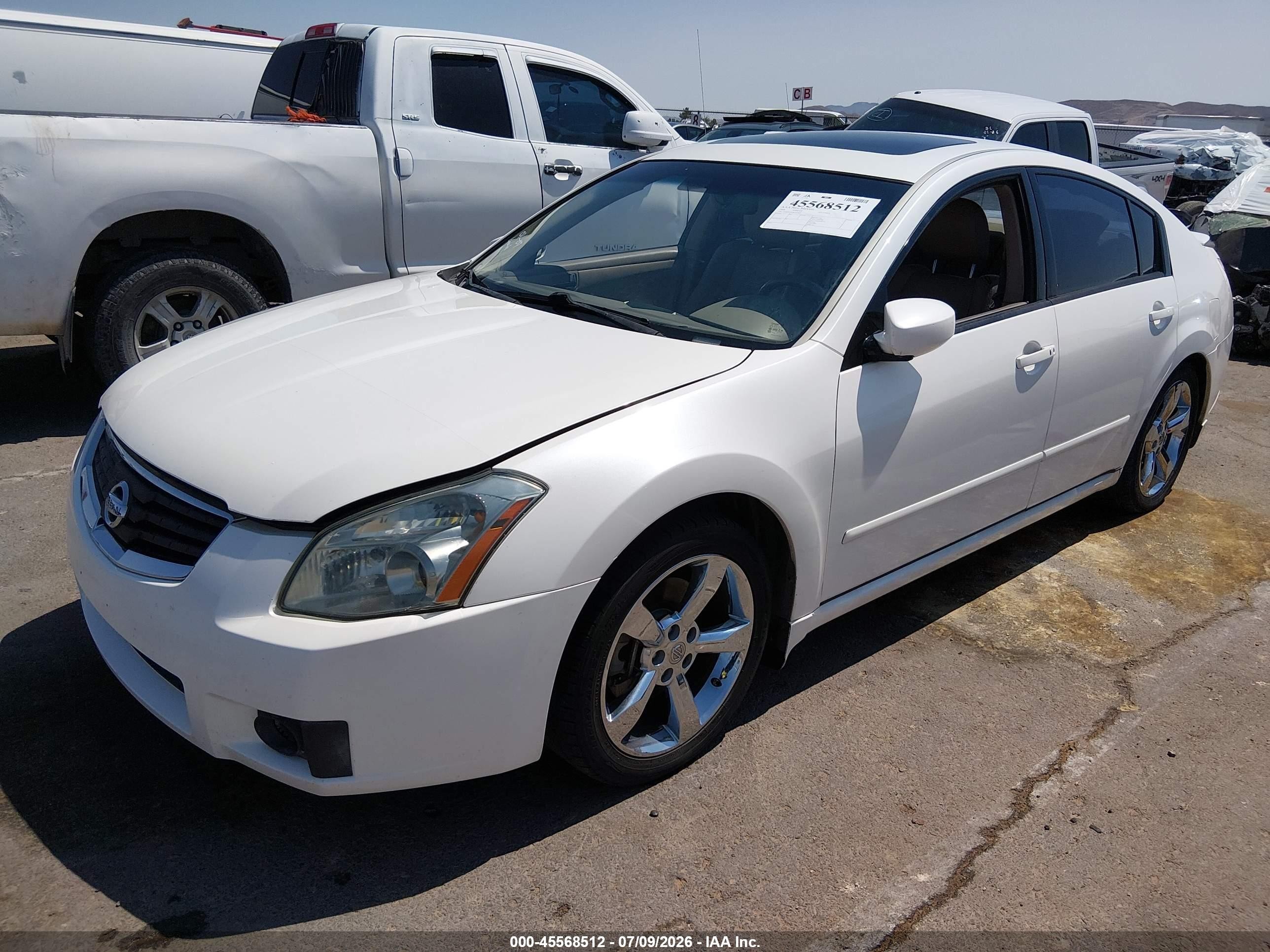 2008 Nissan Maxima 3.5 Se White vin: 1N4BA41E28C811645