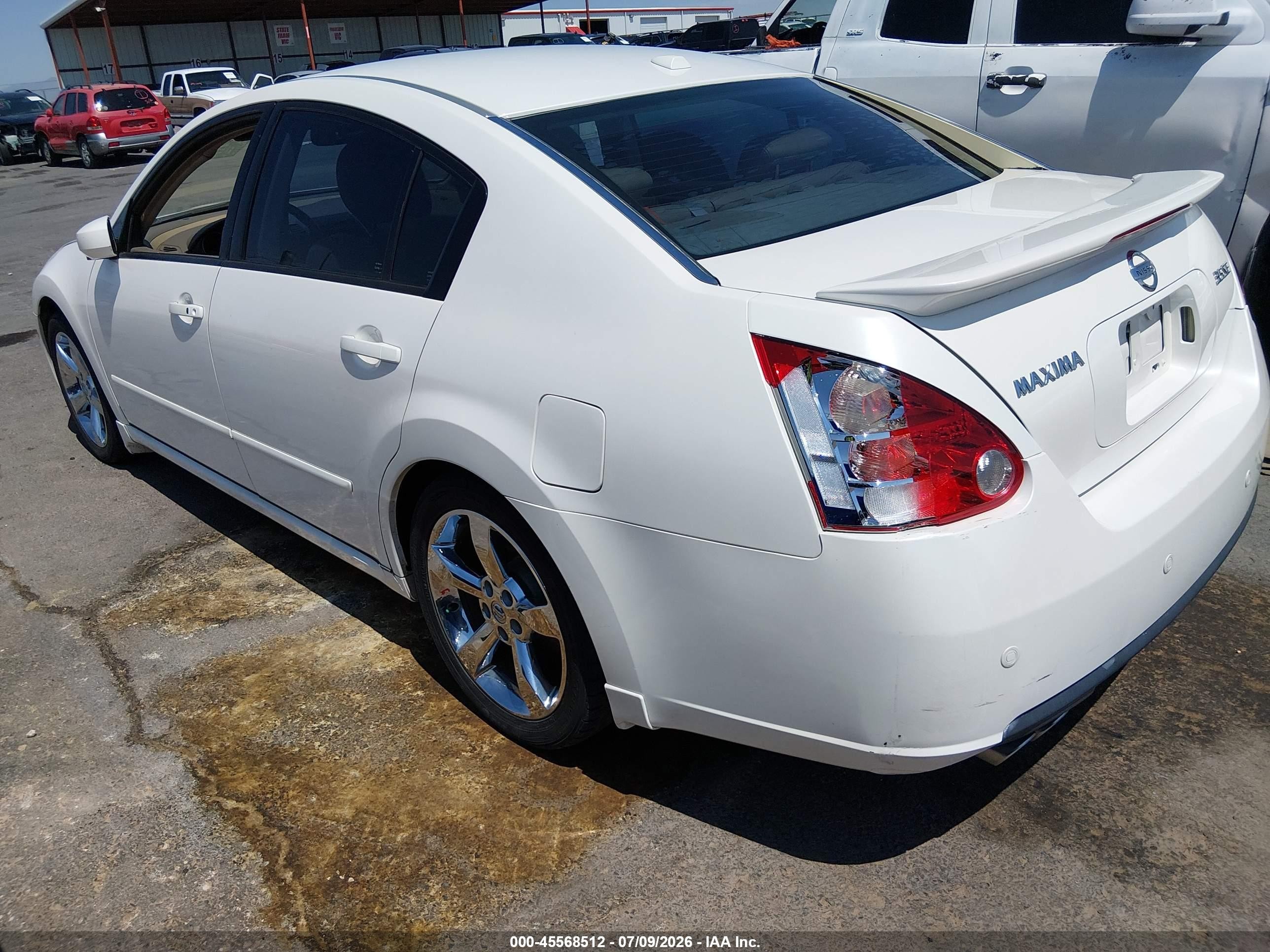 2008 Nissan Maxima 3.5 Se White vin: 1N4BA41E28C811645