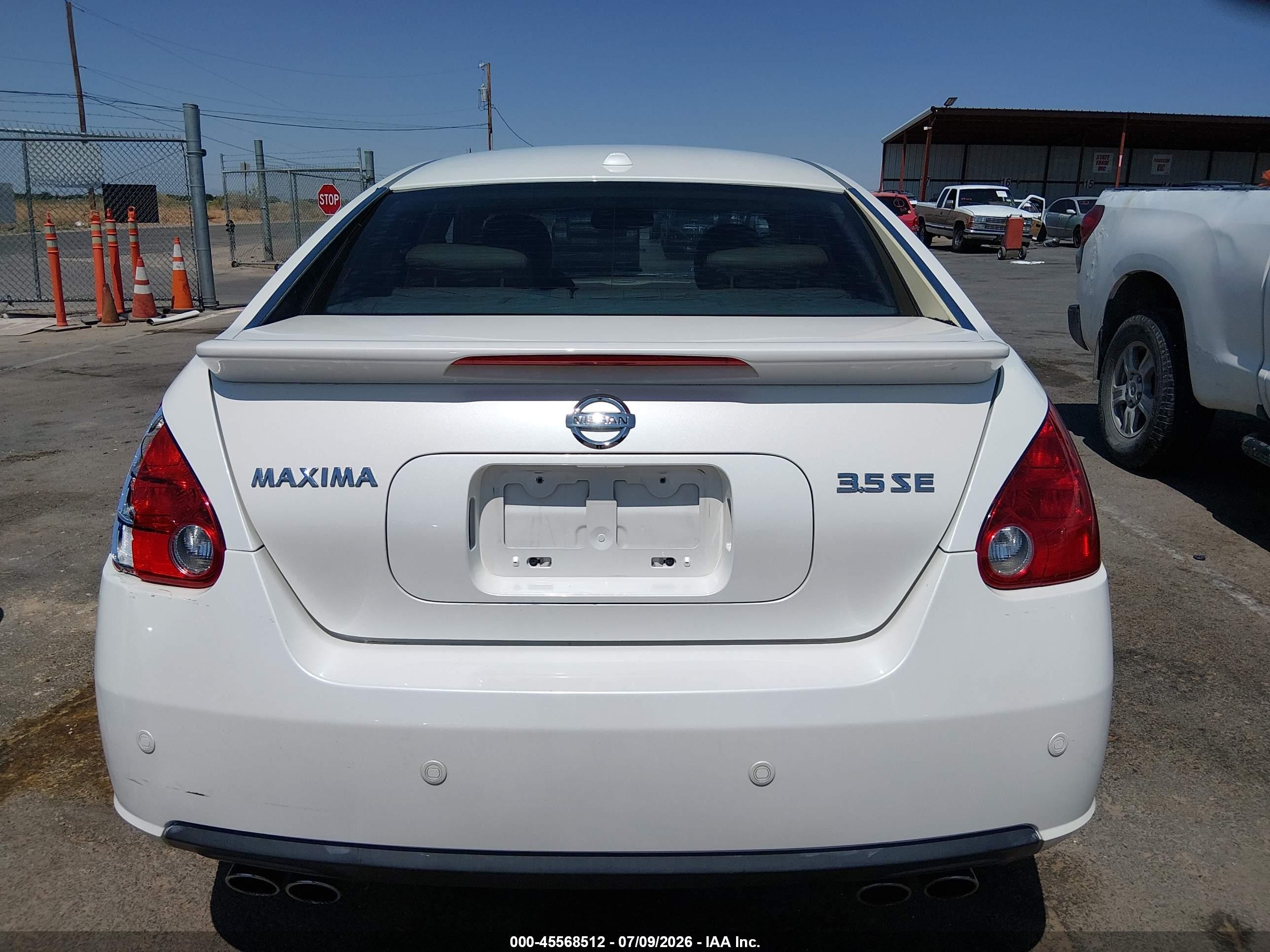 2008 Nissan Maxima 3.5 Se White vin: 1N4BA41E28C811645