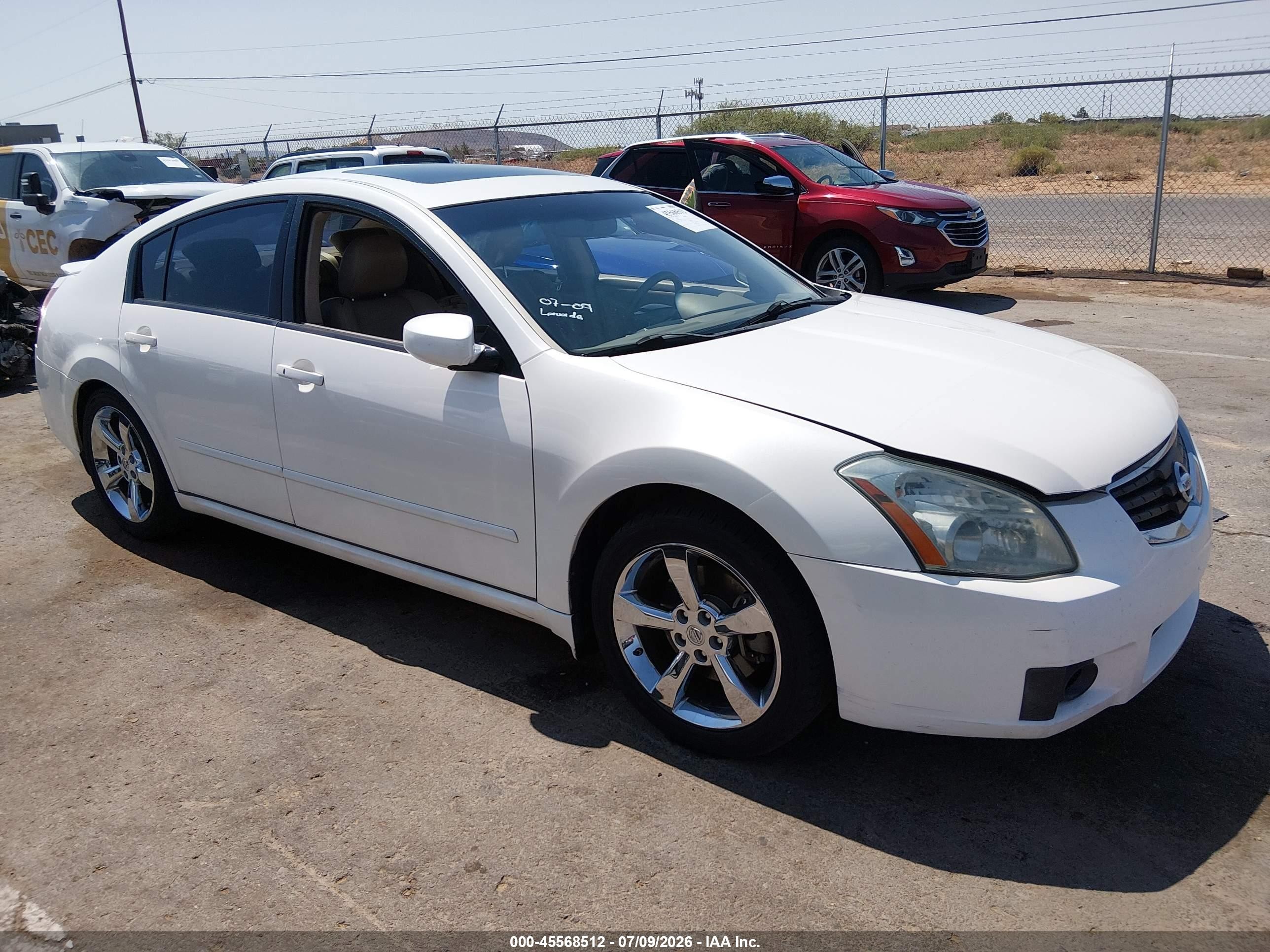 2008 Nissan Maxima 3.5 Se White vin: 1N4BA41E28C811645