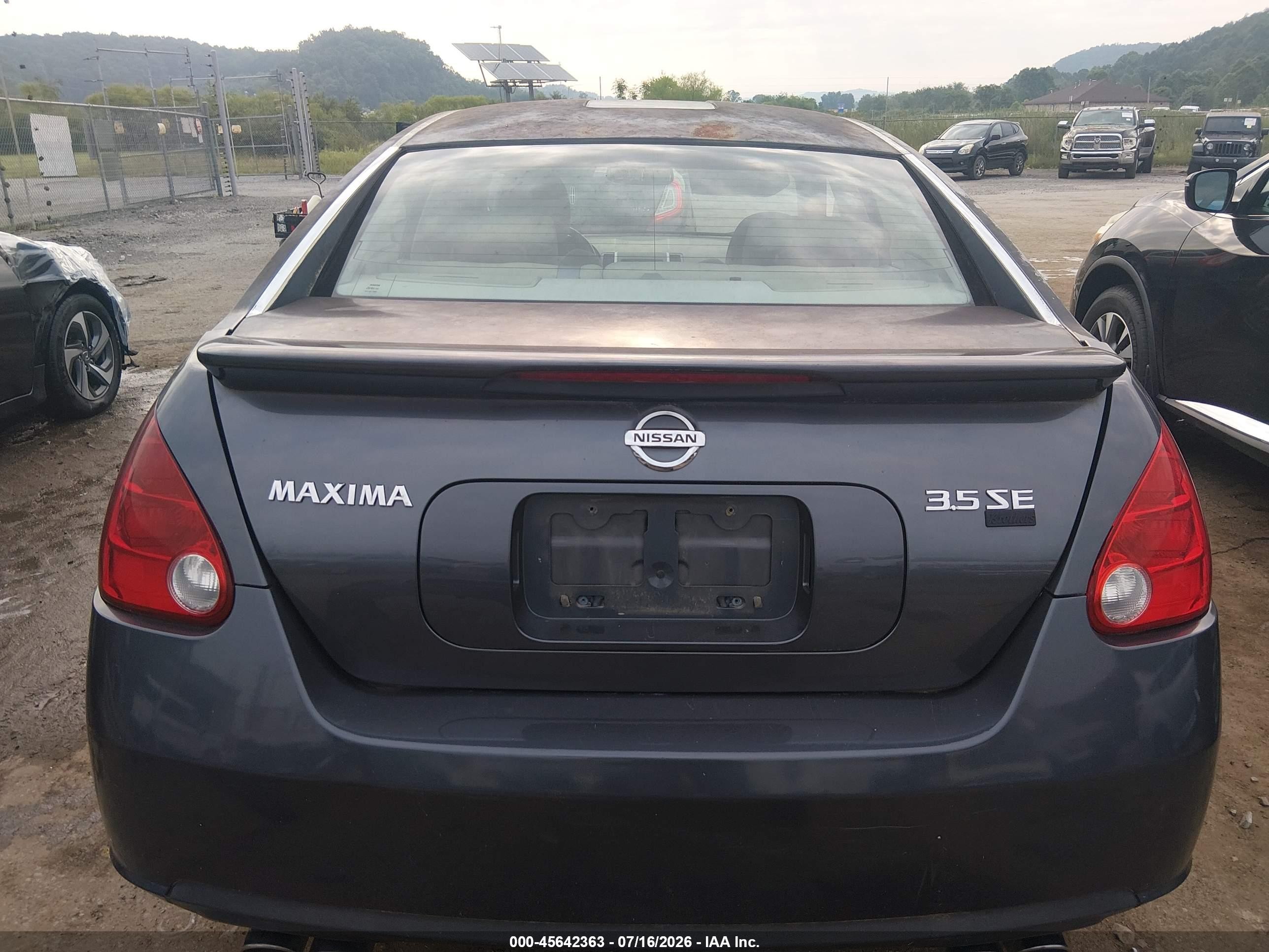2007 Nissan Maxima 3.5 Se Gray vin: 1N4BA41E37C809448
