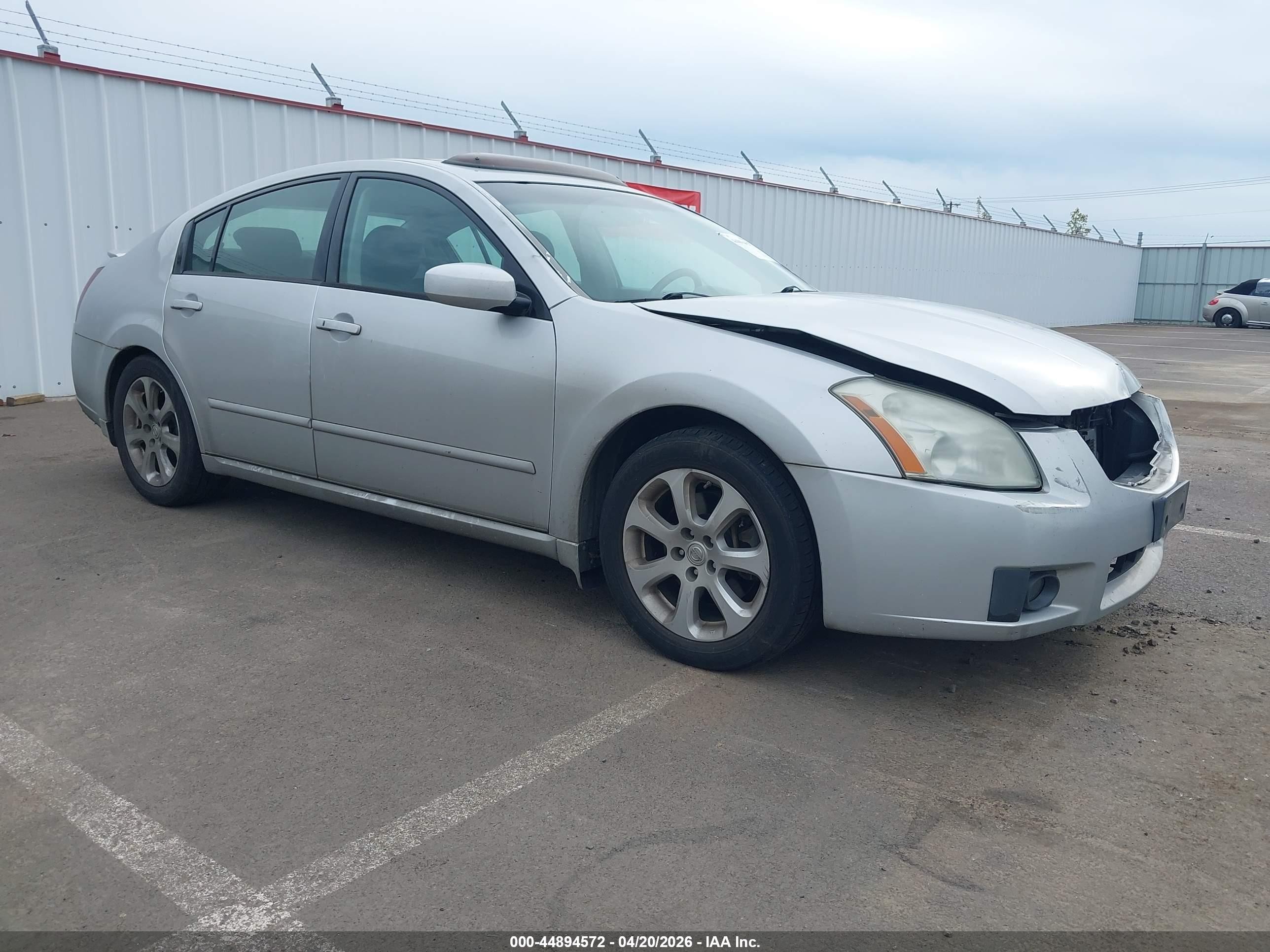 2007 Nissan Maxima 3.5 Sl Silver vin: 1N4BA41E37C828453