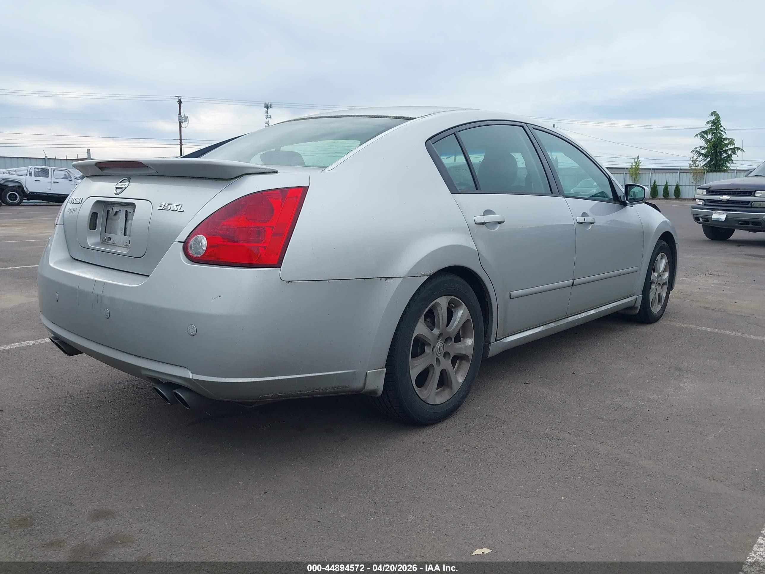 2007 Nissan Maxima 3.5 Sl Silver vin: 1N4BA41E37C828453