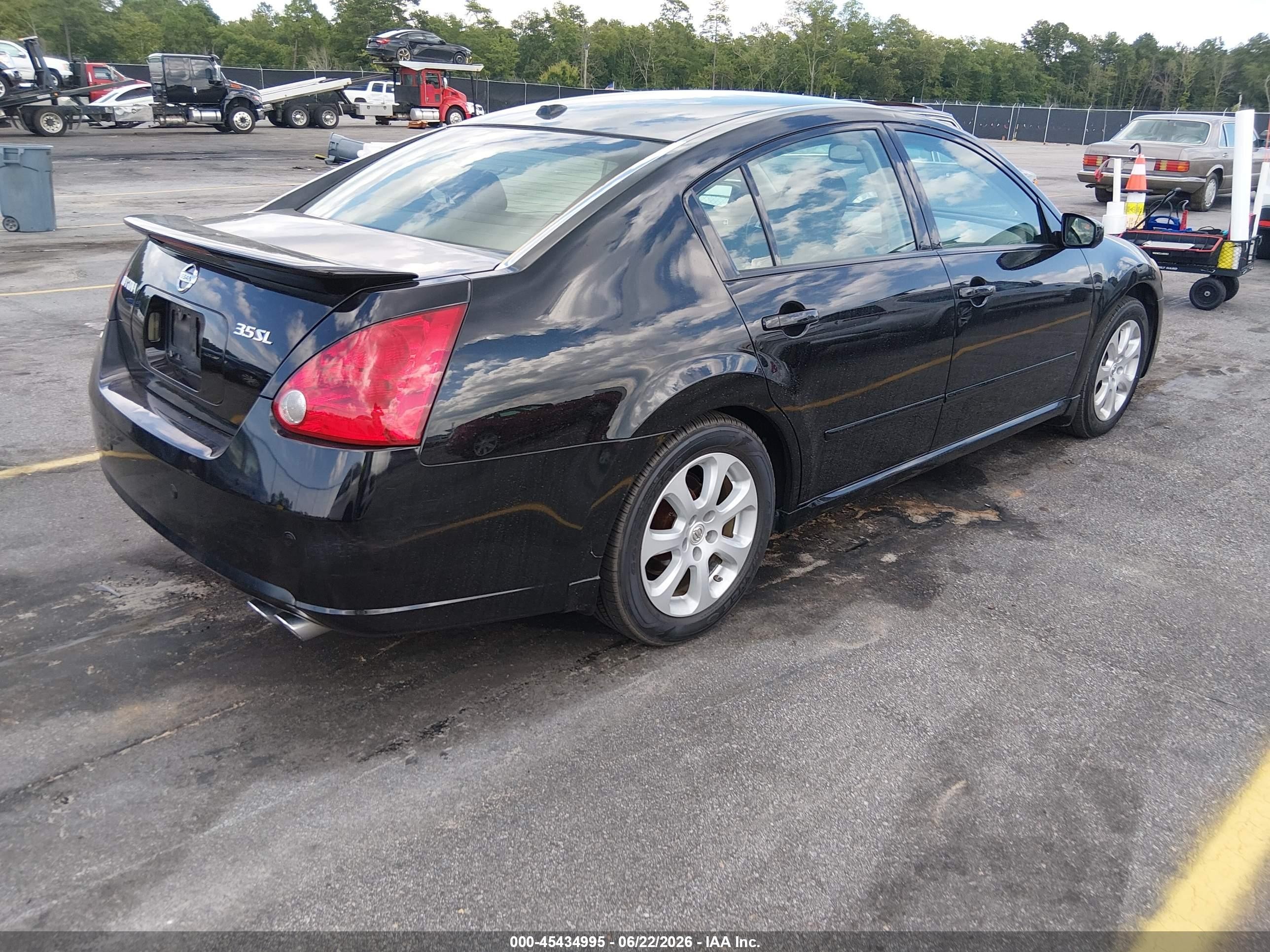 2007 Nissan Maxima 3.5 Sl Black vin: 1N4BA41E37C846421