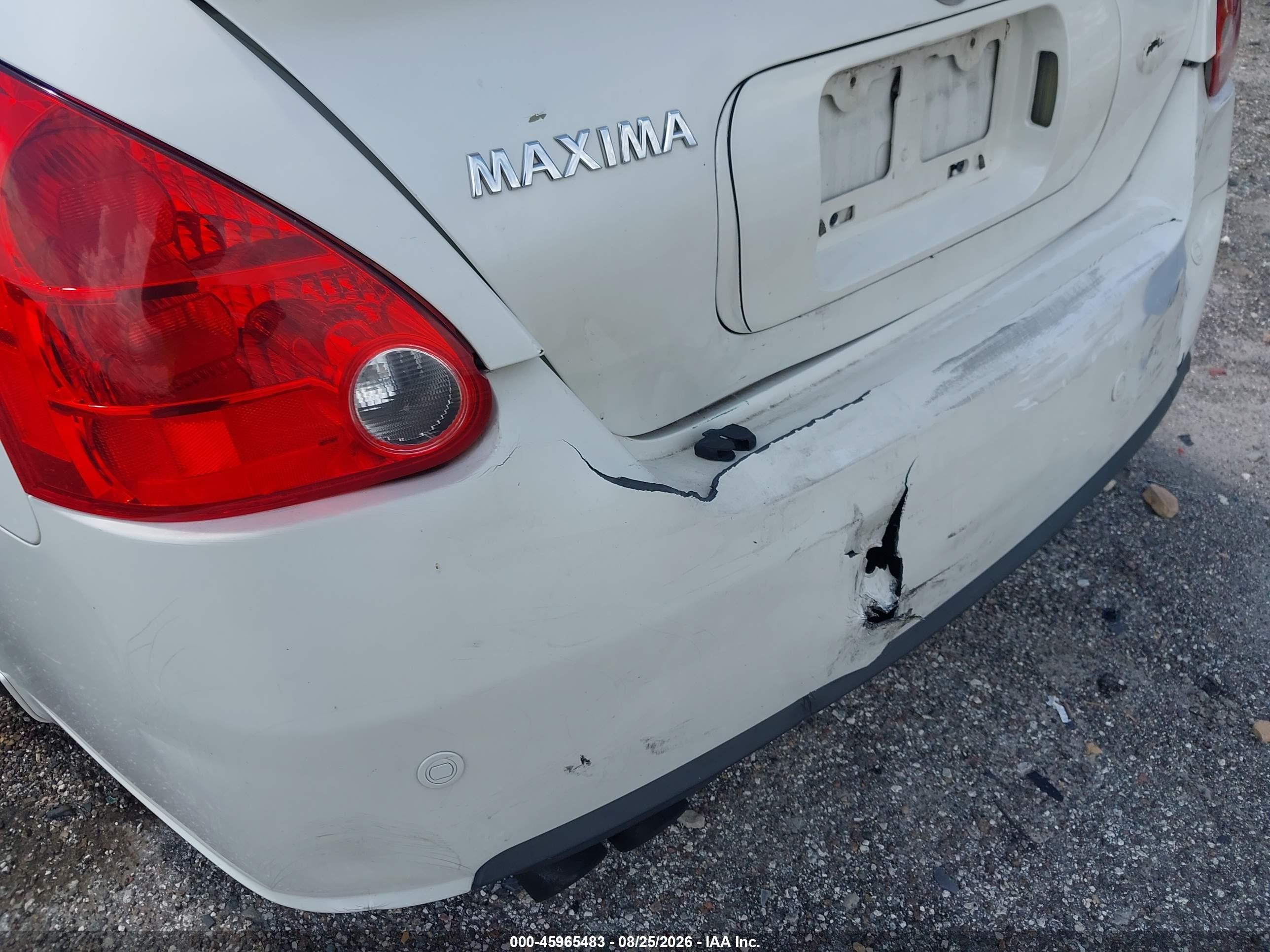 2007 Nissan Maxima 3.5 Se White vin: 1N4BA41E37C865261