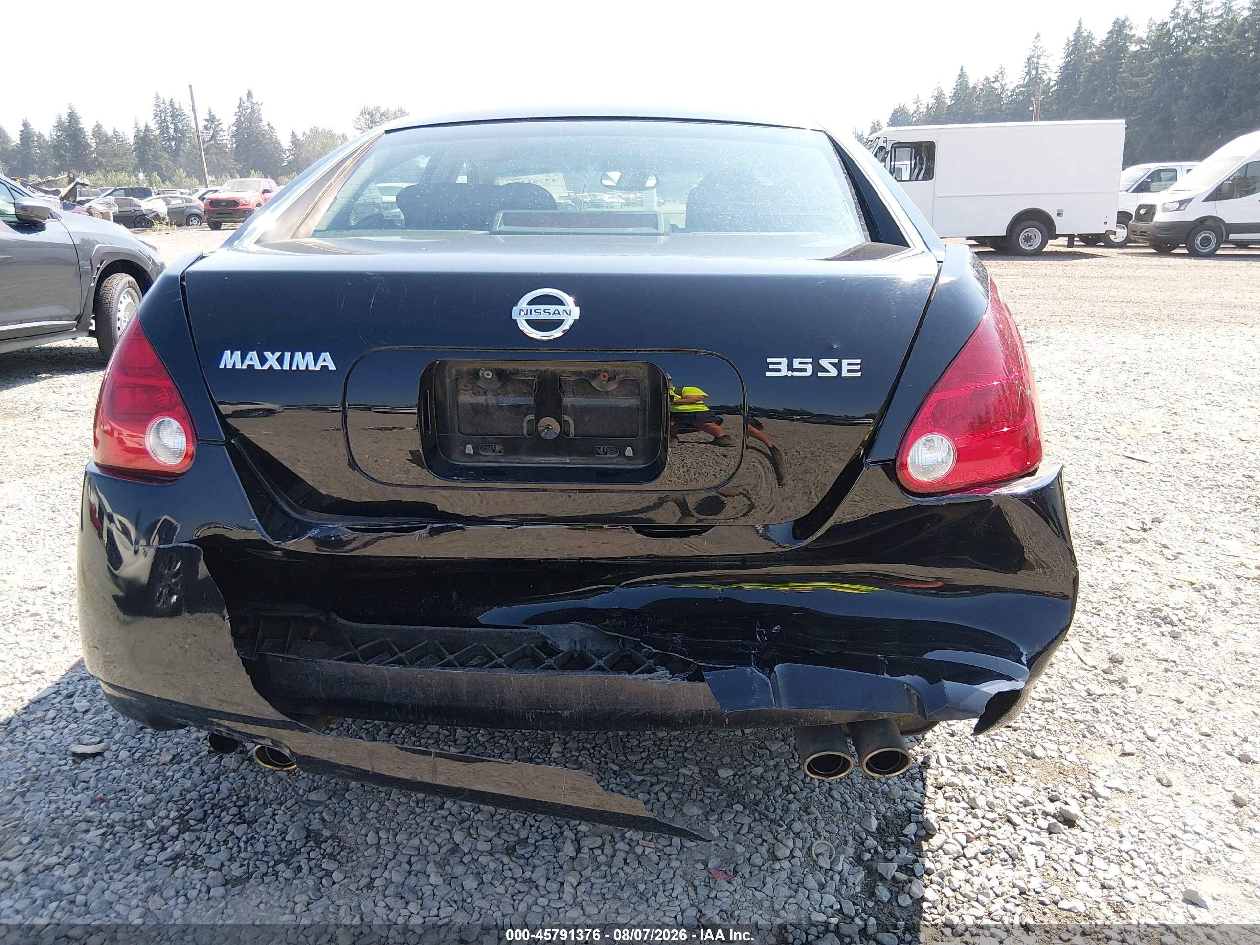 2005 Nissan Maxima 3.5 Se Black vin: 1N4BA41E45C824179