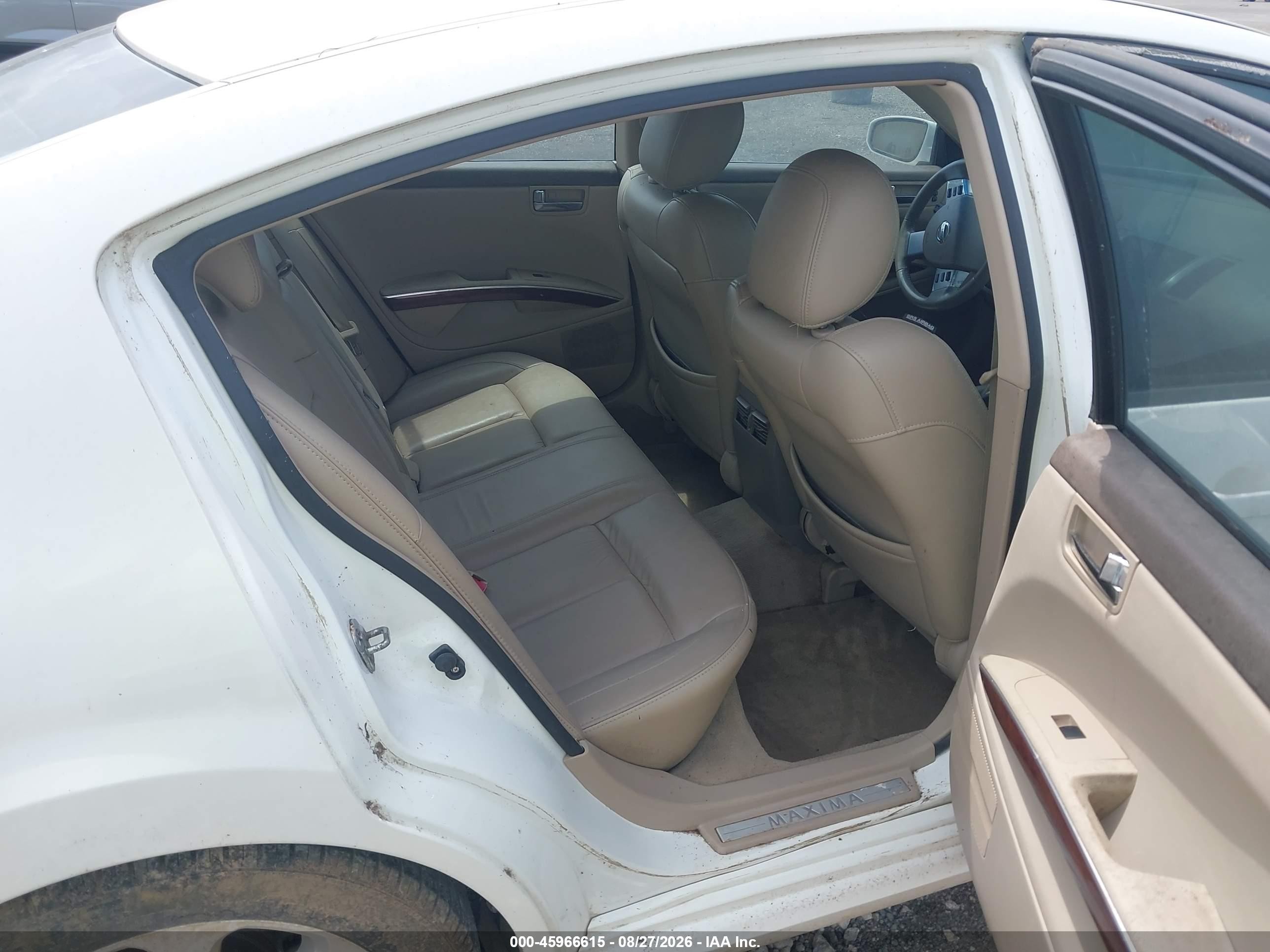 2007 Nissan Maxima 3.5 Sl White vin: 1N4BA41E47C844273