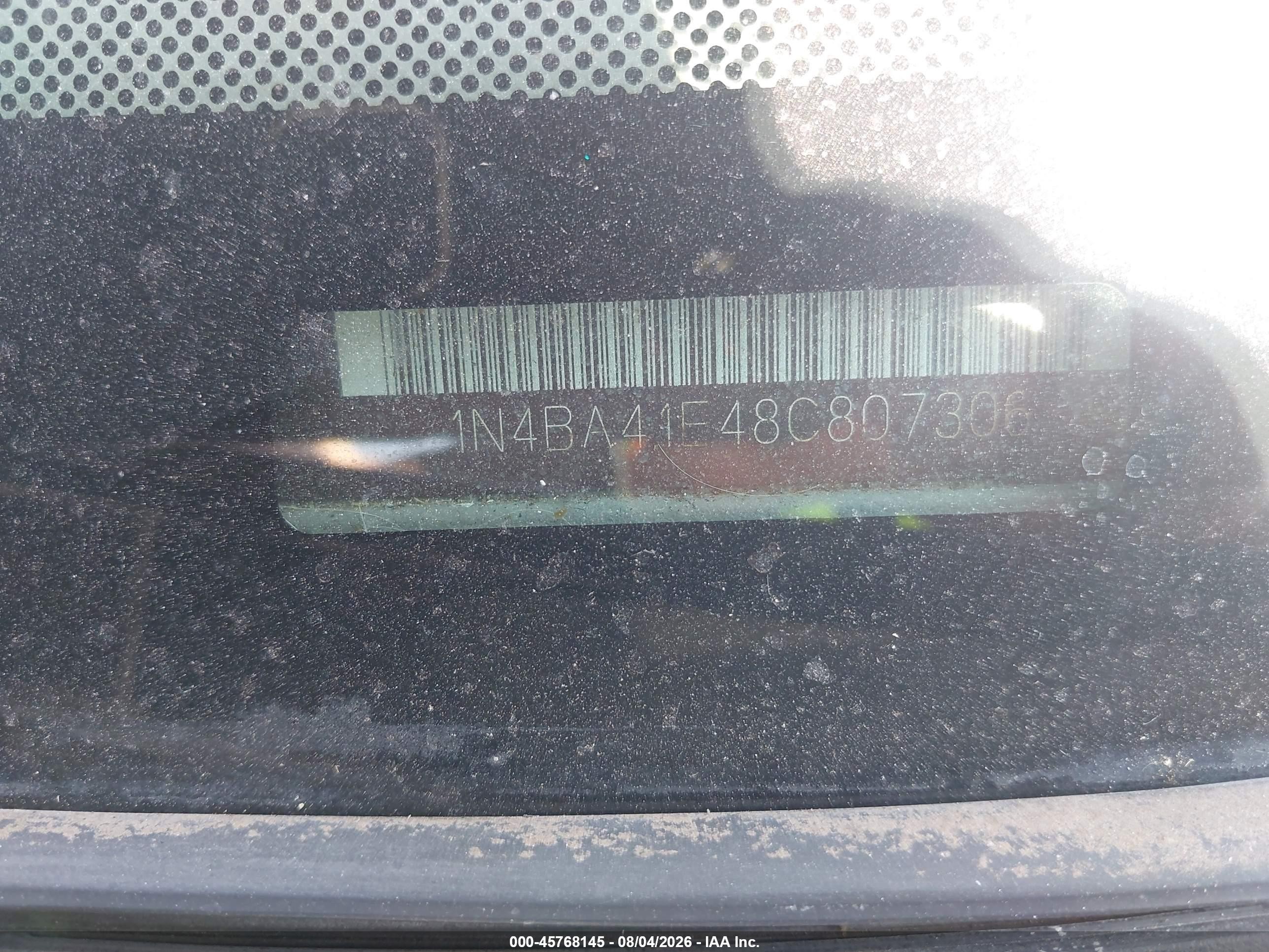 2008 Nissan Maxima 3.5 Se Black vin: 1N4BA41E48C807306