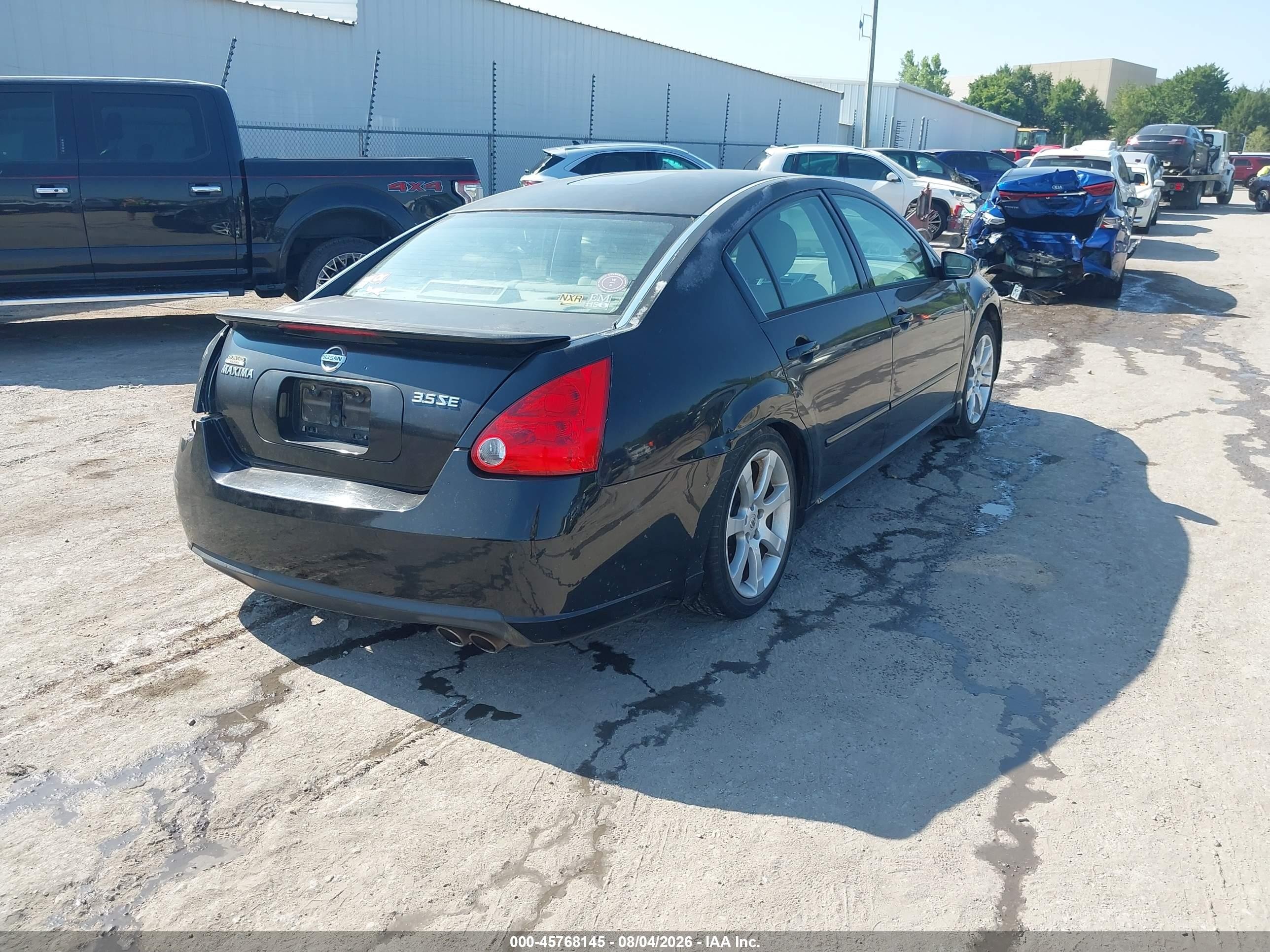 2008 Nissan Maxima 3.5 Se Black vin: 1N4BA41E48C807306