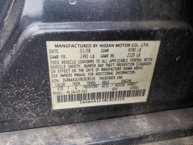 2008 Nissan Maxima Gray vin: 1N4BA41E58C828326