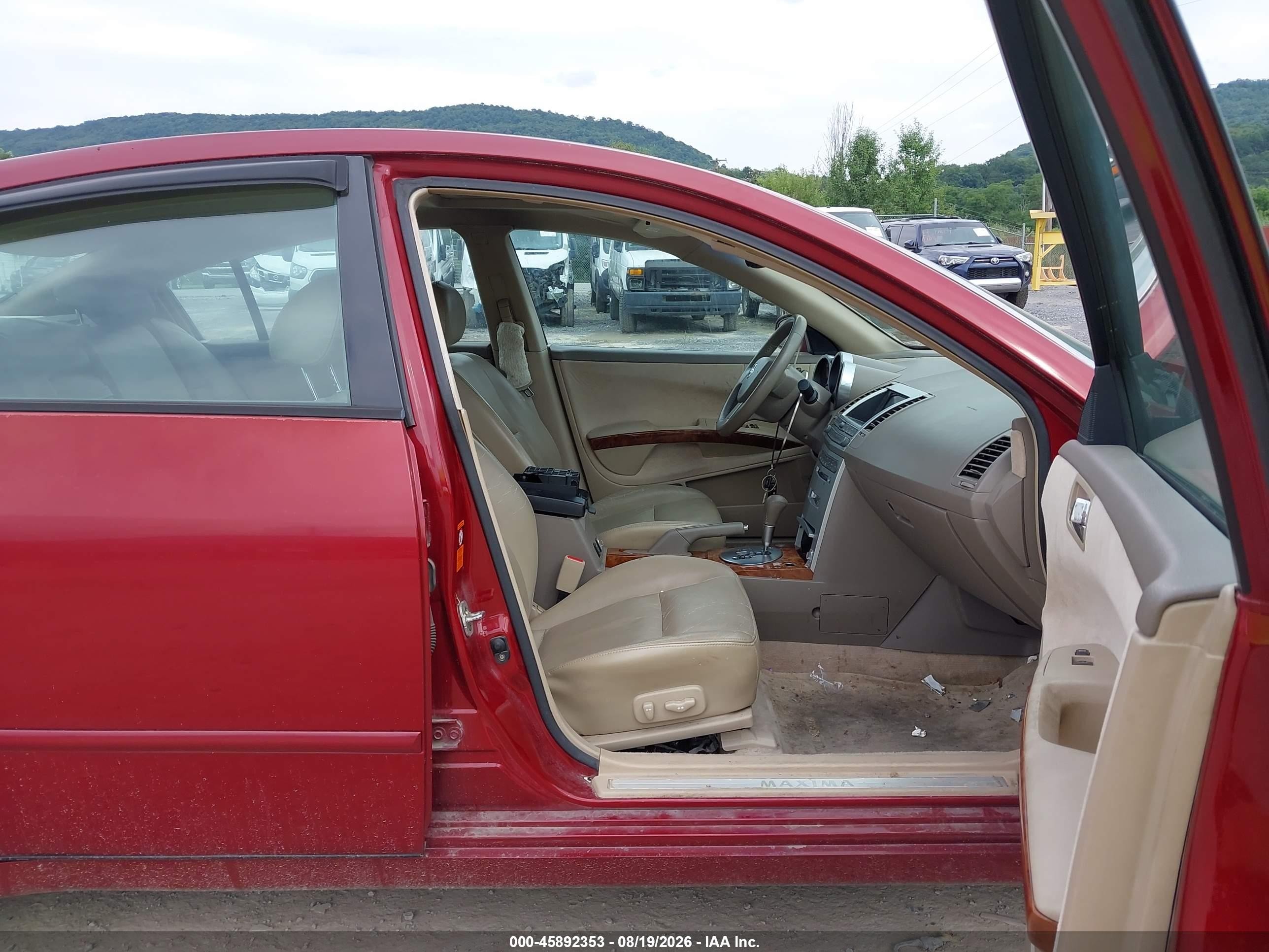 2005 Nissan Maxima 3.5 Sl Red vin: 1N4BA41E65C810641
