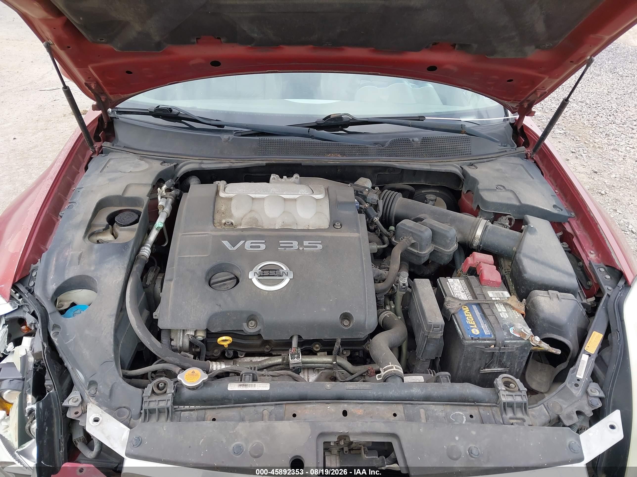 2005 Nissan Maxima 3.5 Sl Red vin: 1N4BA41E65C810641