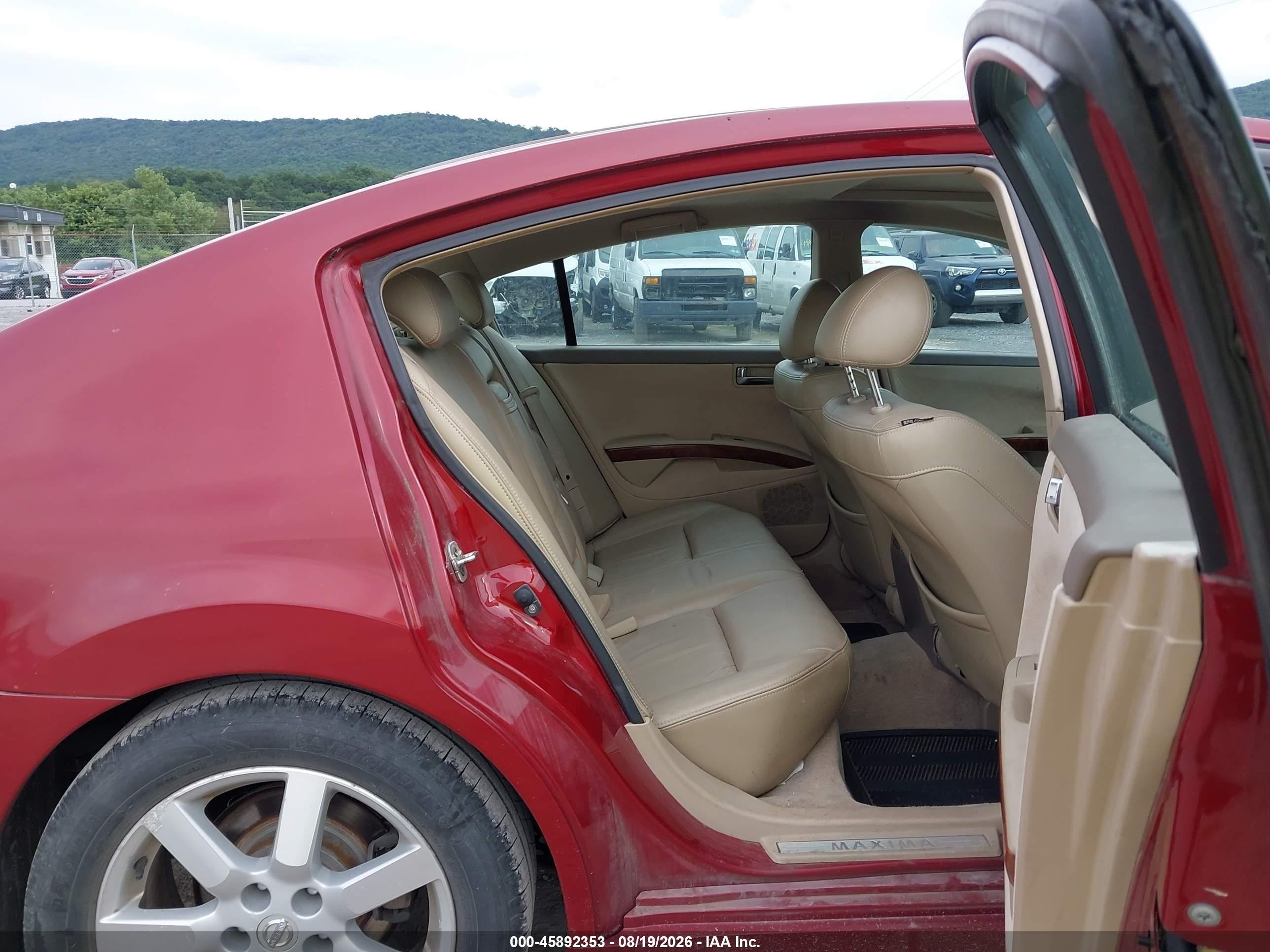 2005 Nissan Maxima 3.5 Sl Red vin: 1N4BA41E65C810641