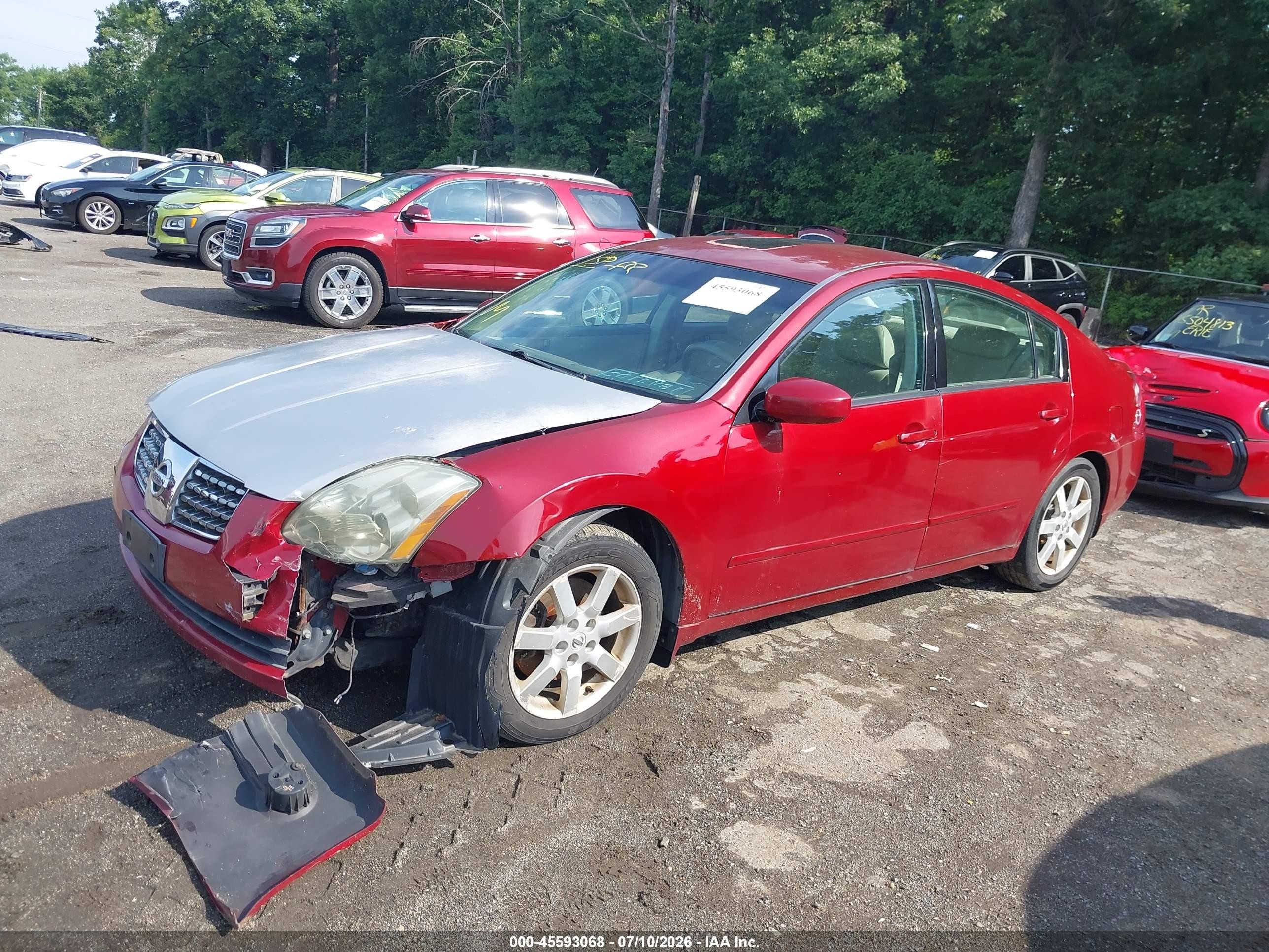 2004 Nissan Maxima 3.5 Sl Red vin: 1N4BA41E74C873097