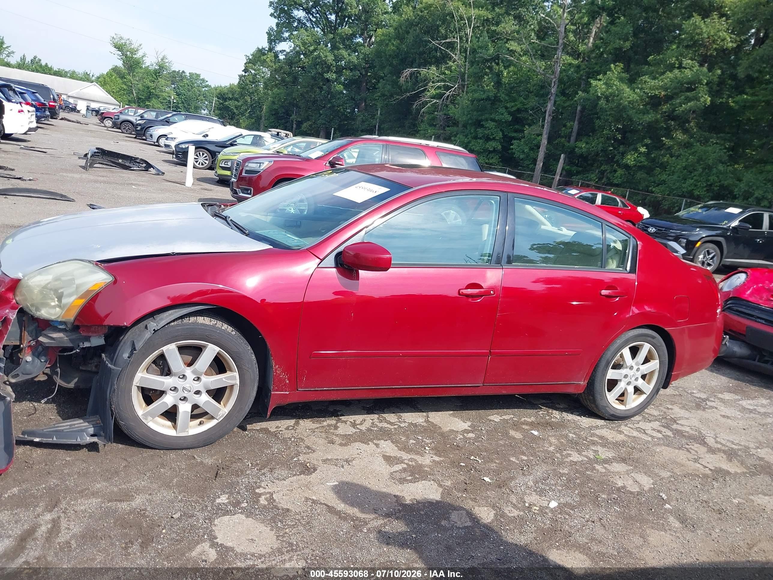 2004 Nissan Maxima 3.5 Sl Red vin: 1N4BA41E74C873097