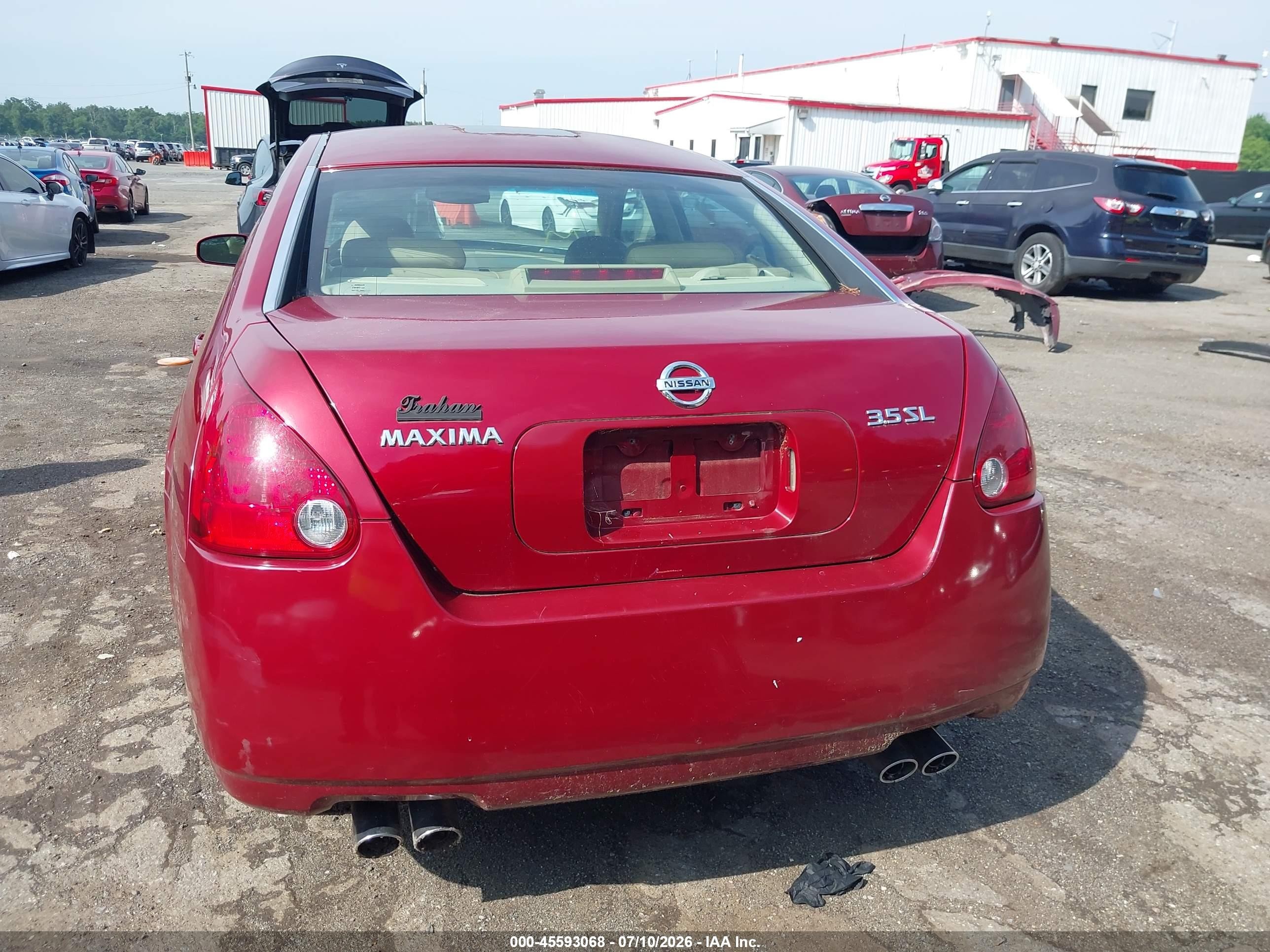 2004 Nissan Maxima 3.5 Sl Red vin: 1N4BA41E74C873097